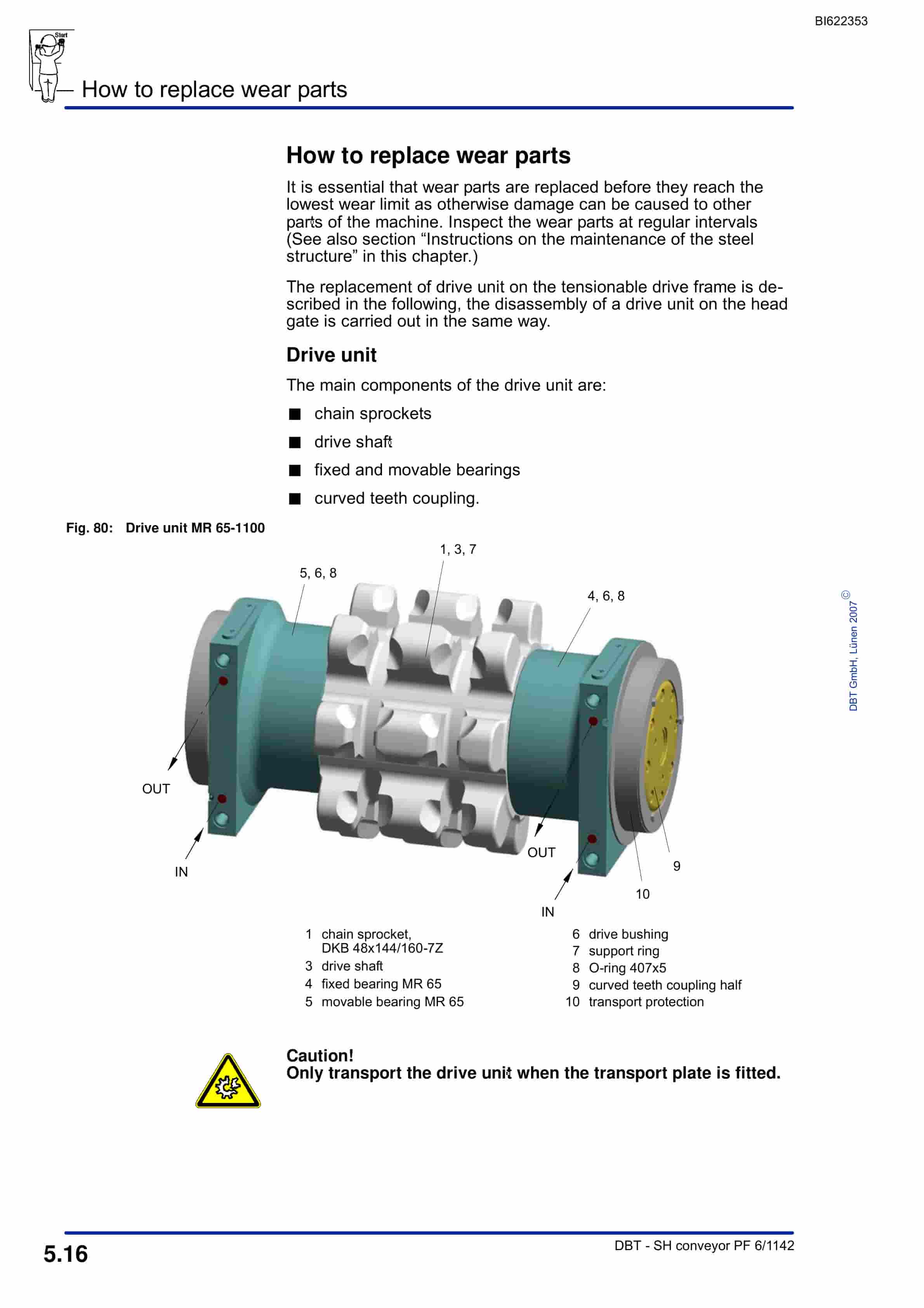 Bucyrus SH Conveyor PF 6-1142 Technical Manual BI622353-4