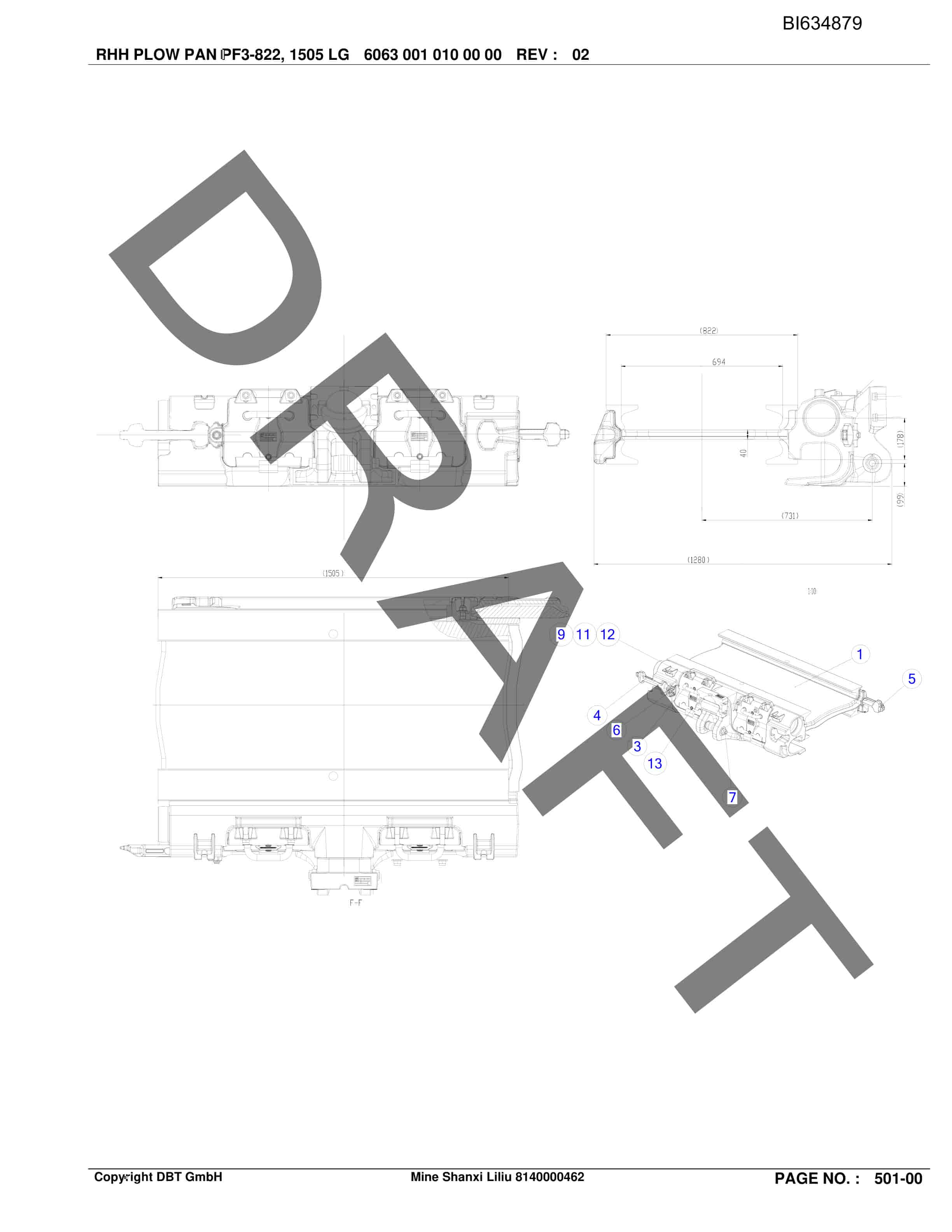 Bucyrus SHANXI LILIU Documentation Parts Catalog BI634879-3