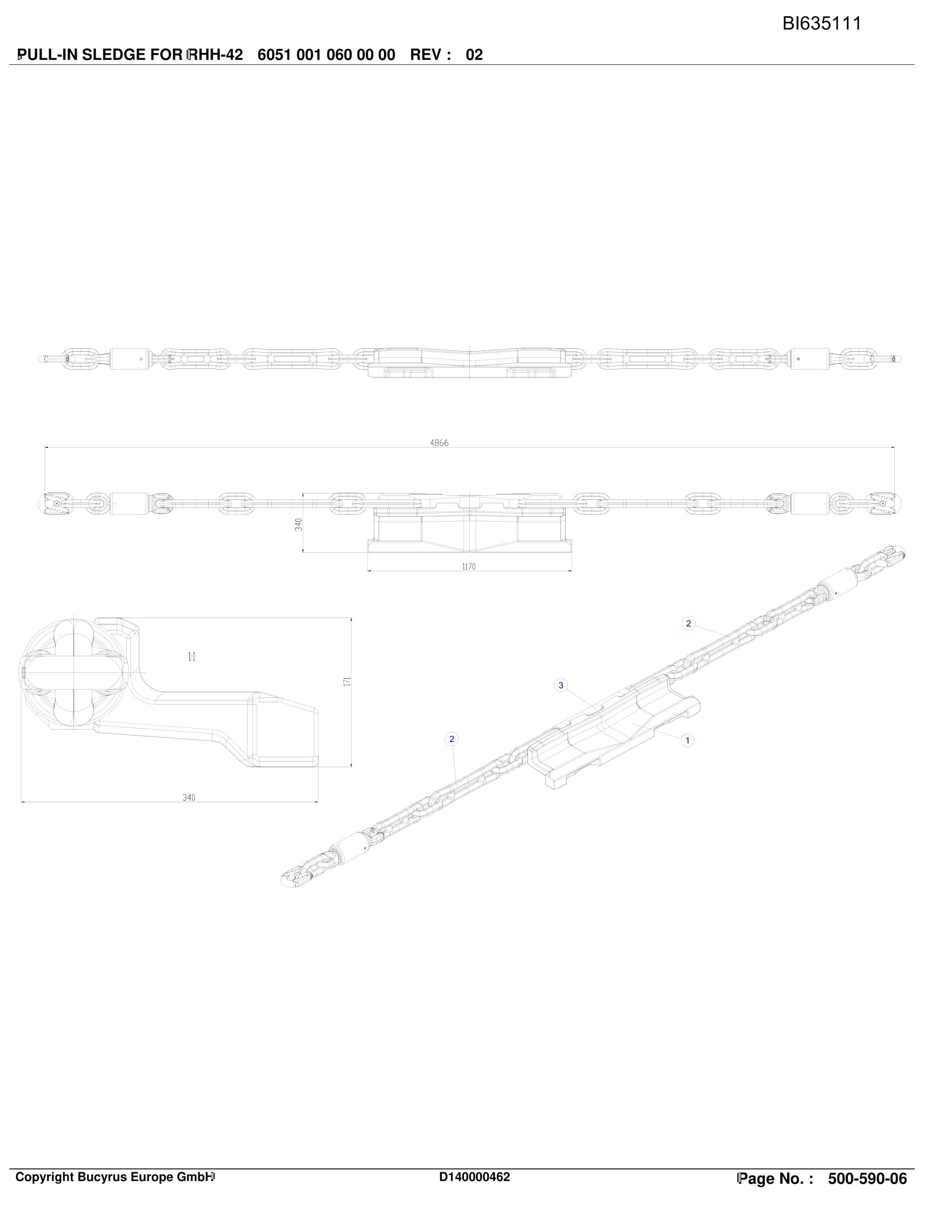 Bucyrus SHANXI LILIU RHH Plow System Parts Catalog BI635111-4
