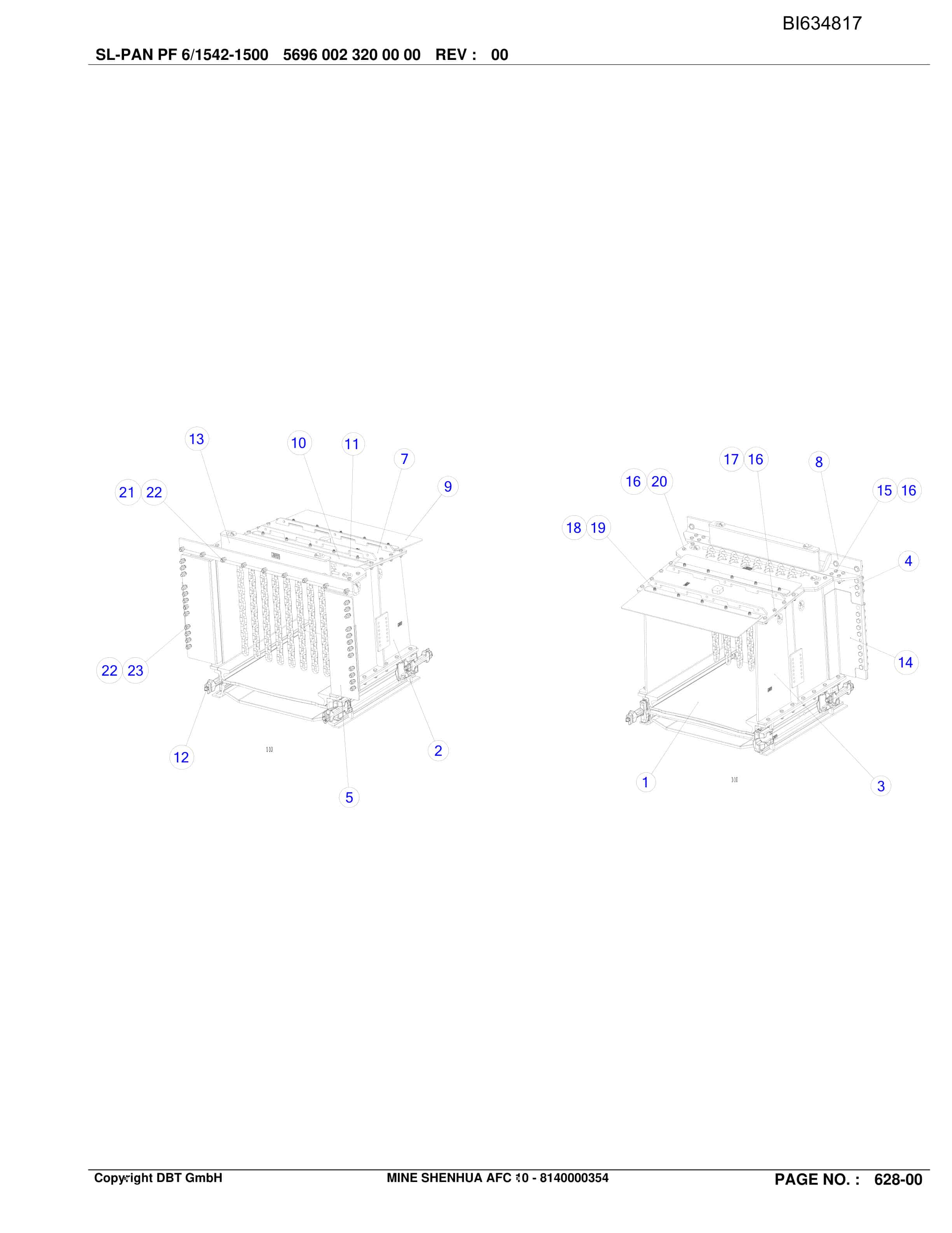 Bucyrus SHENHUA 10, BSL PF 6-1542 Parts Catalog BI634817-4