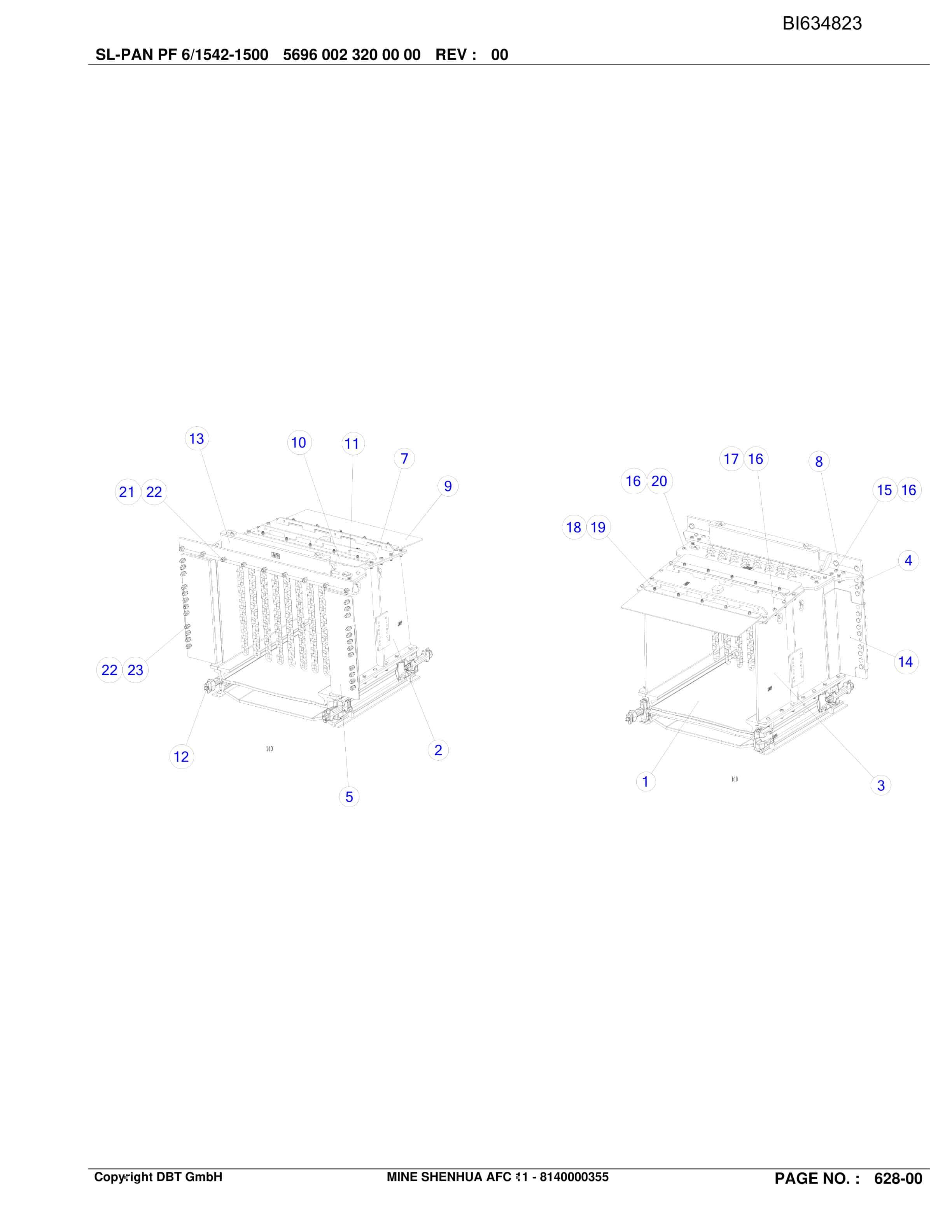 Bucyrus SHENHUA 11, BSL PF 6-1542 Parts Catalog BI634823-4