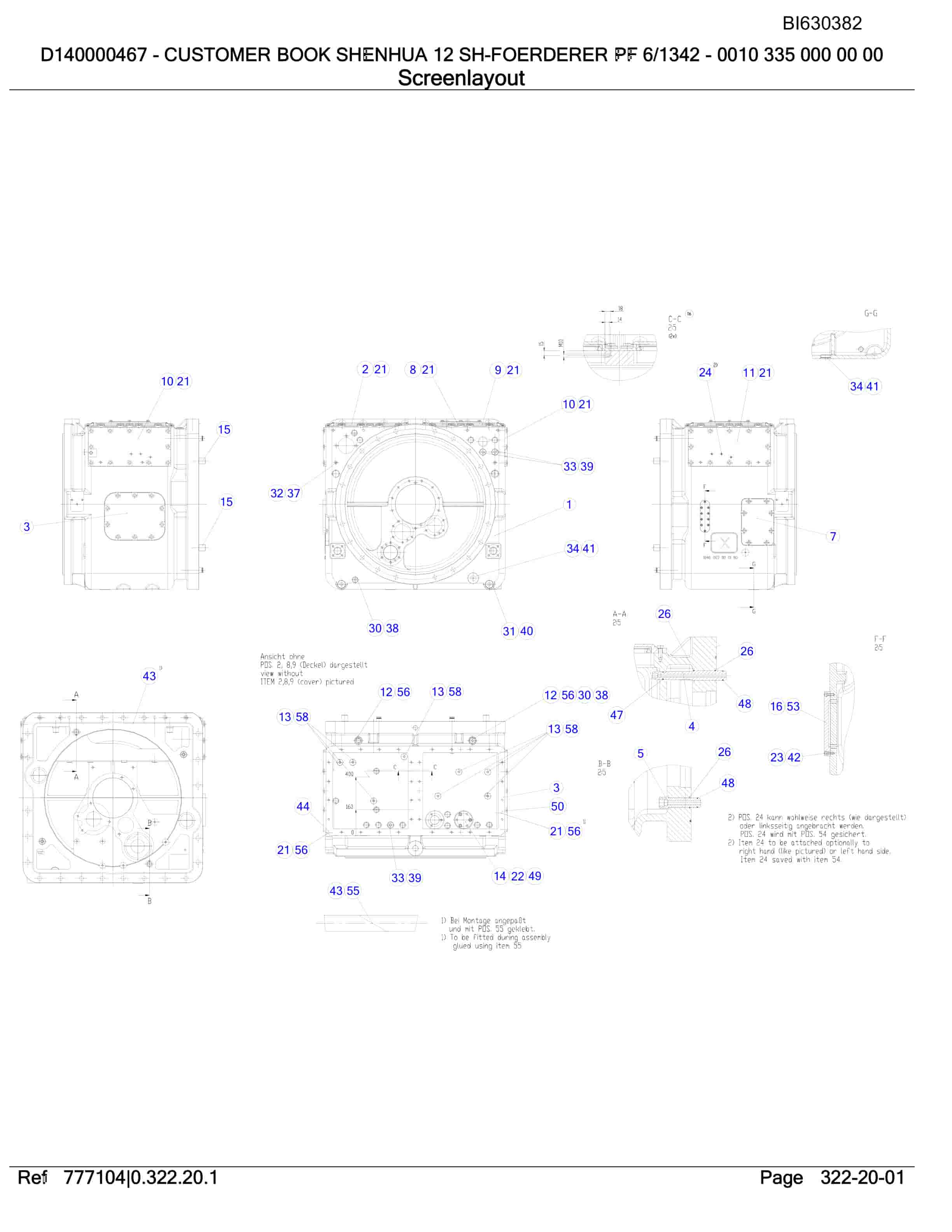 Bucyrus Shenhua 12 SH-Foerdered PF 6-1342 Parts Catalog BI630382-4