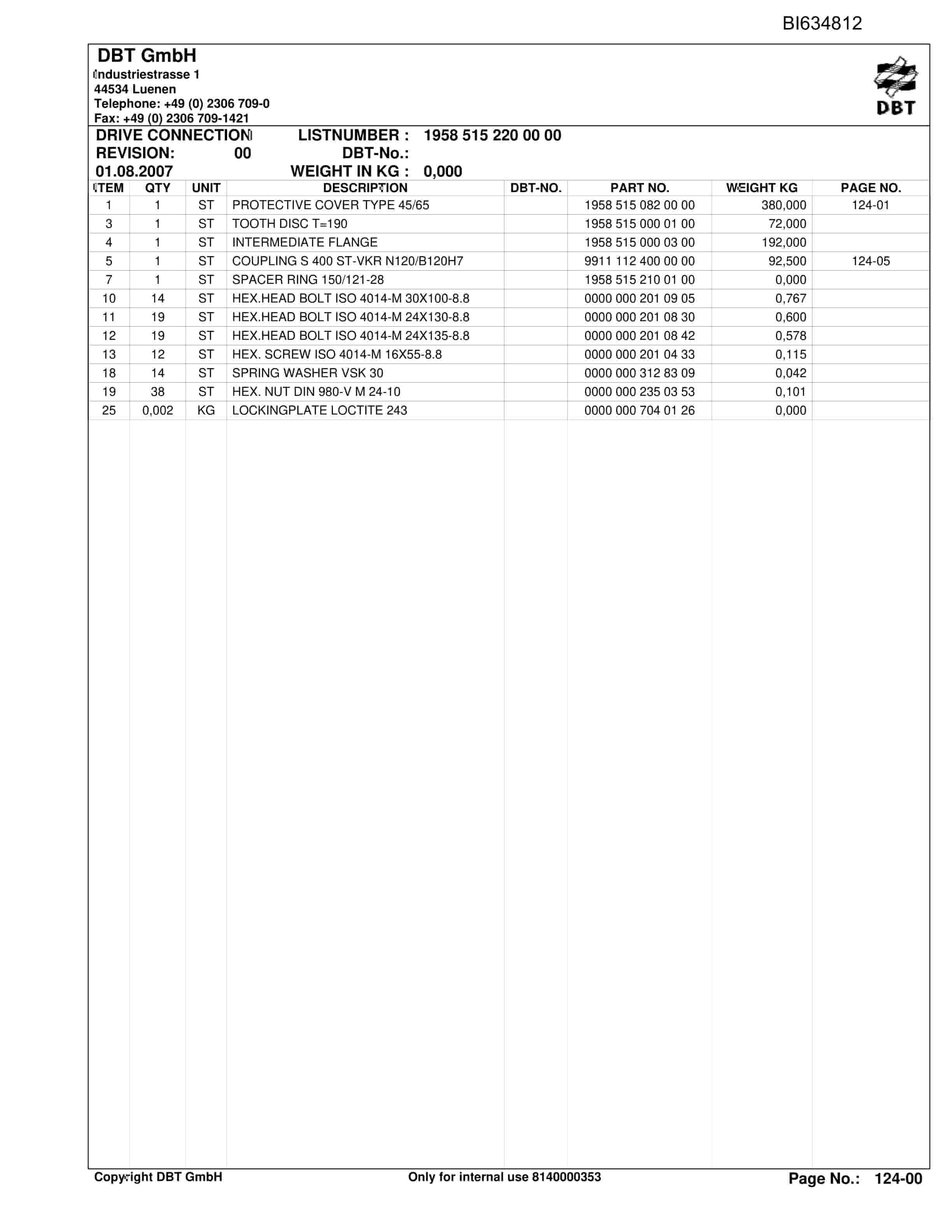 Bucyrus SHENHUA 9, SH-AFC PF6-1342 Parts Catalog BI634812-2