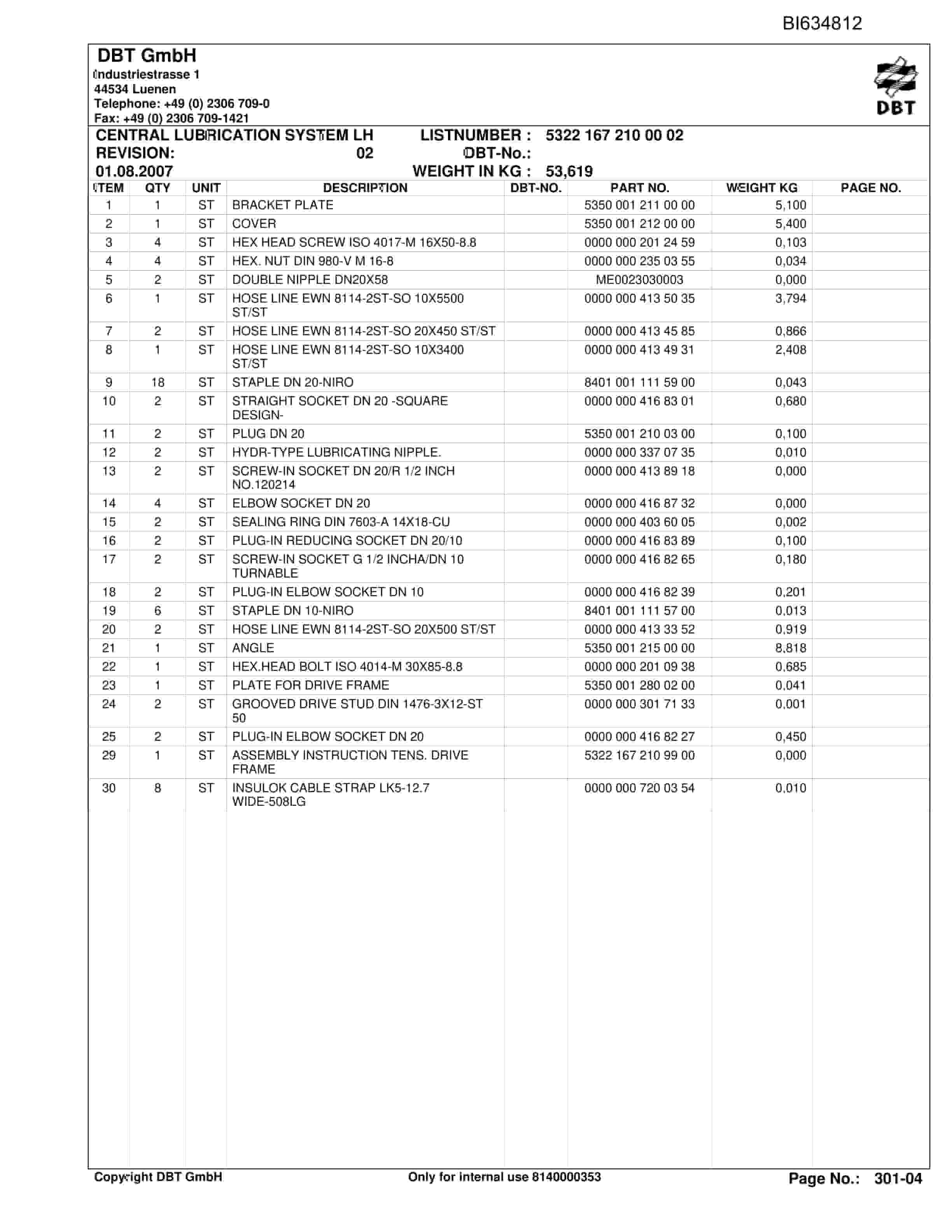 Bucyrus SHENHUA 9, SH-AFC PF6-1342 Parts Catalog BI634812-3