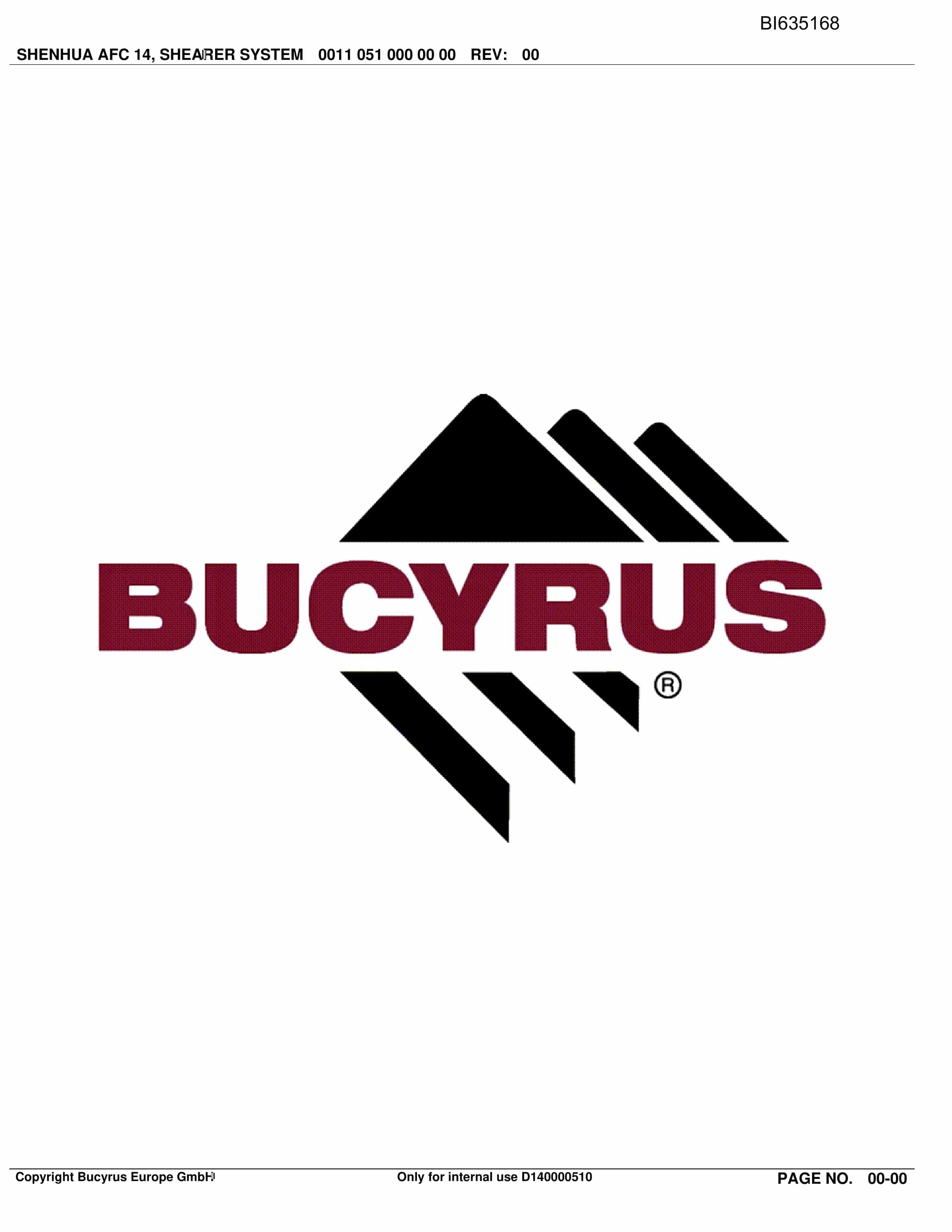 Bucyrus SHENHUA AFC 14, Shearer System Parts Catalog BI635168