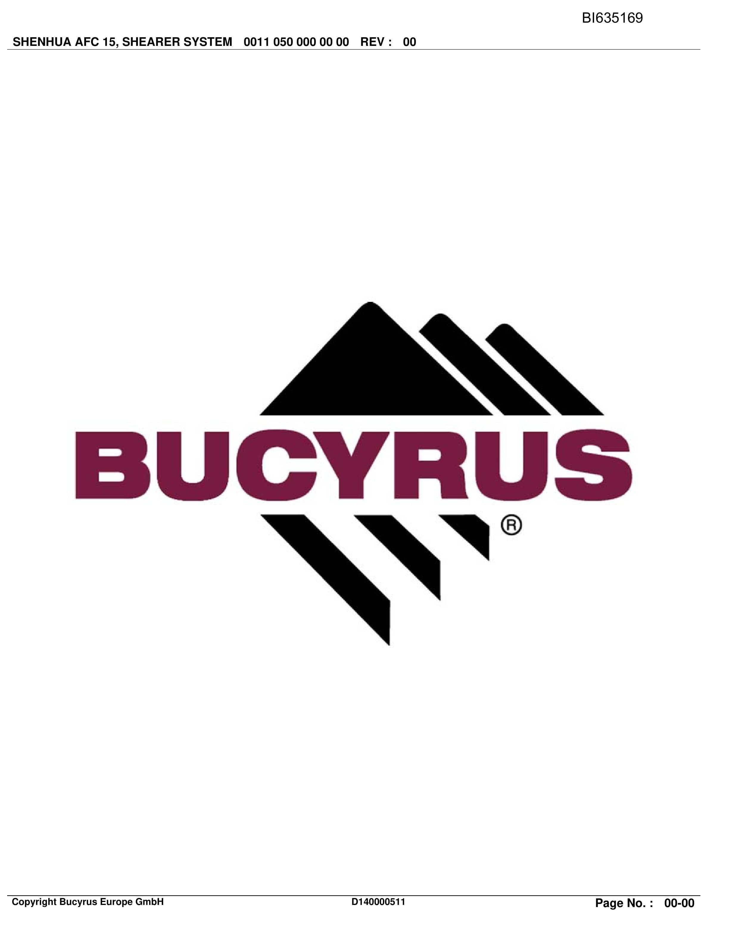 Bucyrus SHENHUA AFC 15, Shearer System Parts Catalog BI635169
