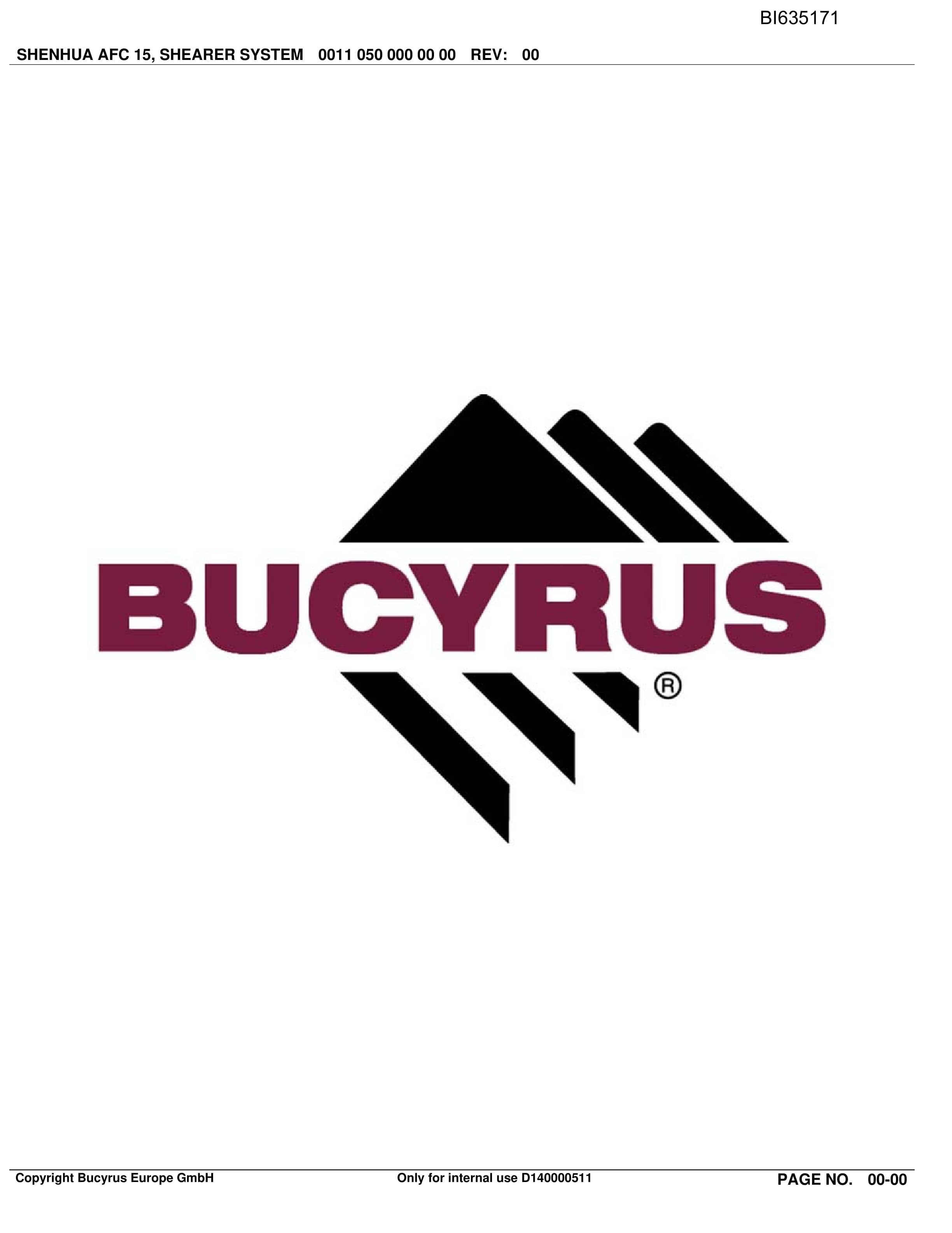 Bucyrus SHENHUA AFC 15, Shearer System Parts Catalog BI635171