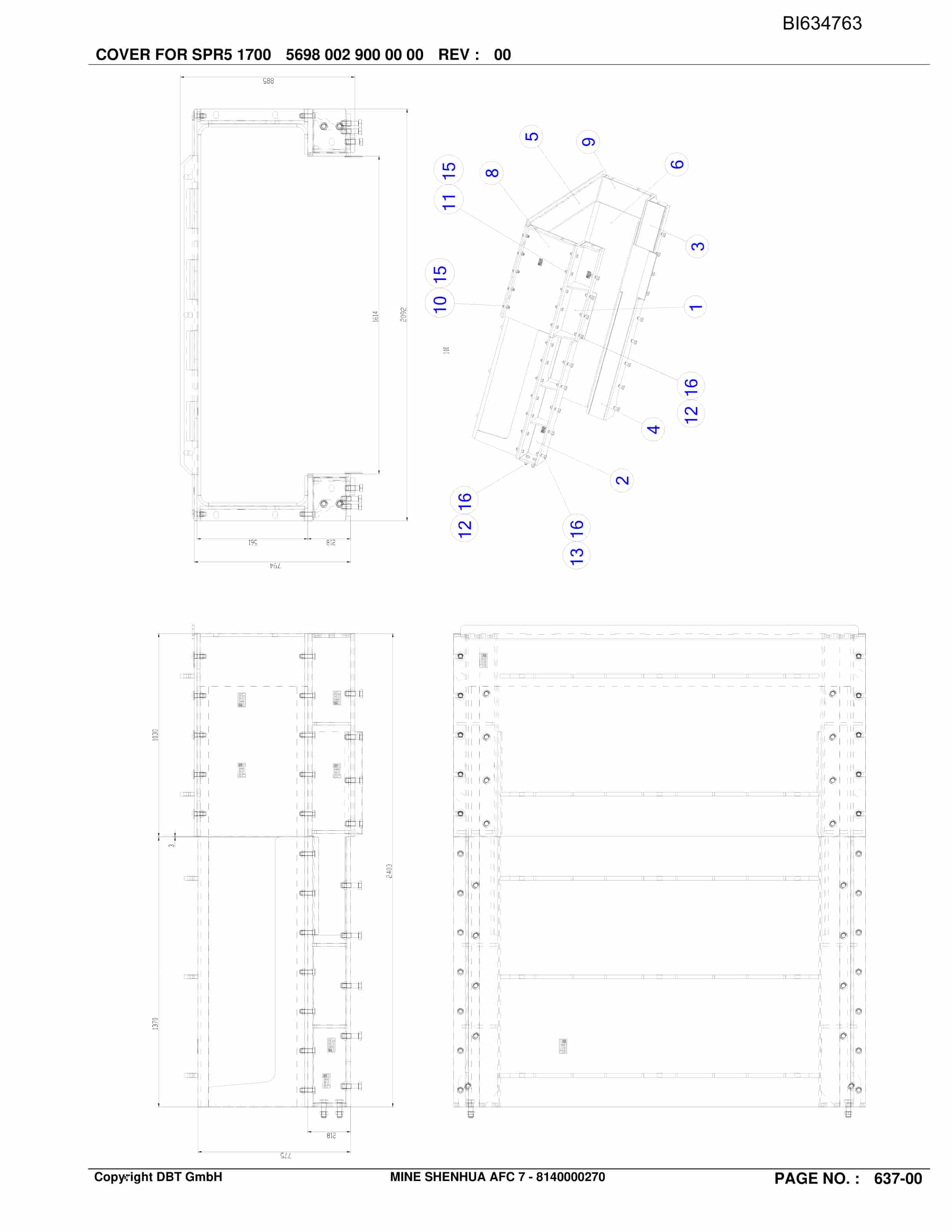 Bucyrus SHENHUA AFC 7 BSL PF 6-1742 Parts Catalog BI634763-4