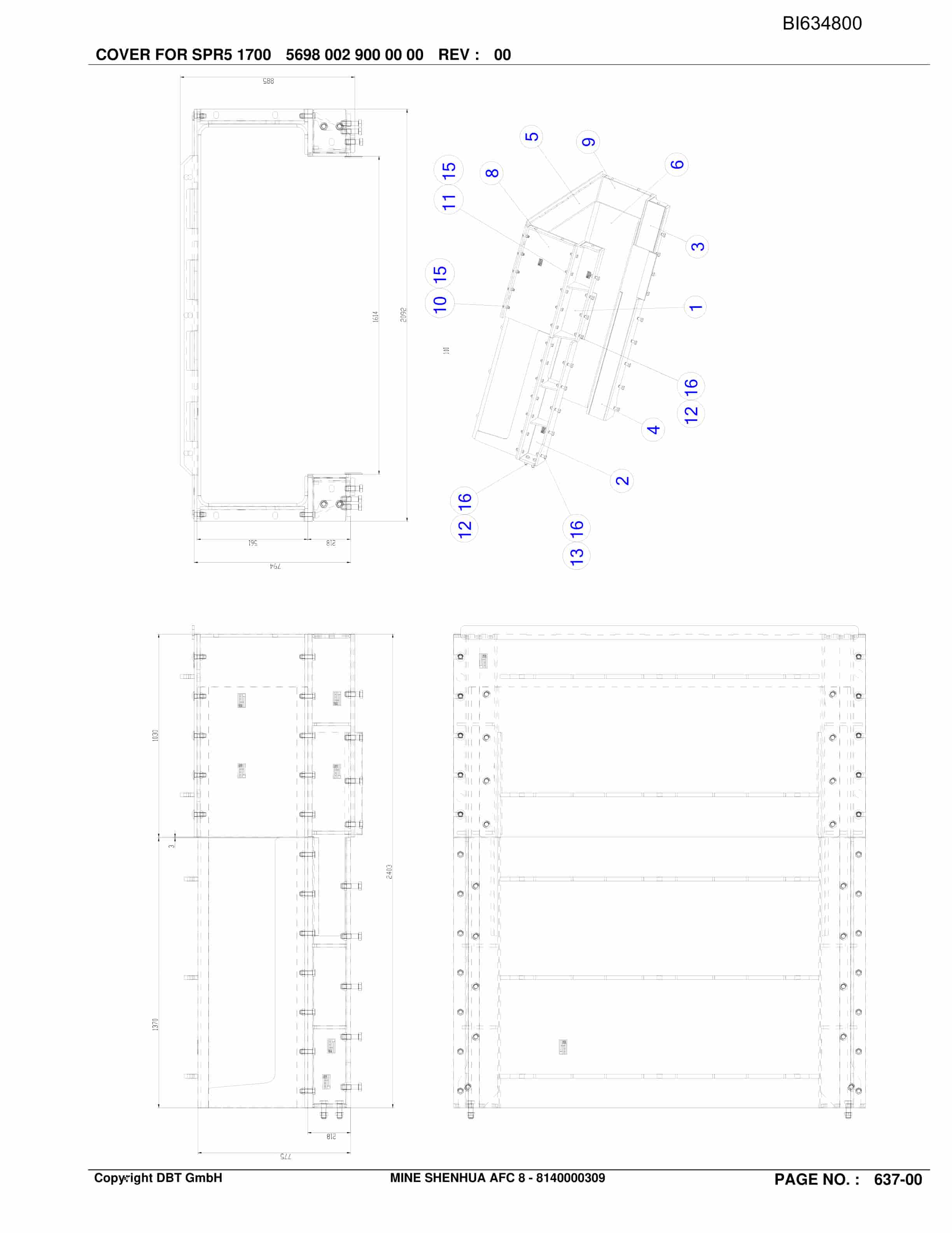 Bucyrus SHENHUA AFC 8 BSL PF 6-1742 Parts Catalog BI634800-4