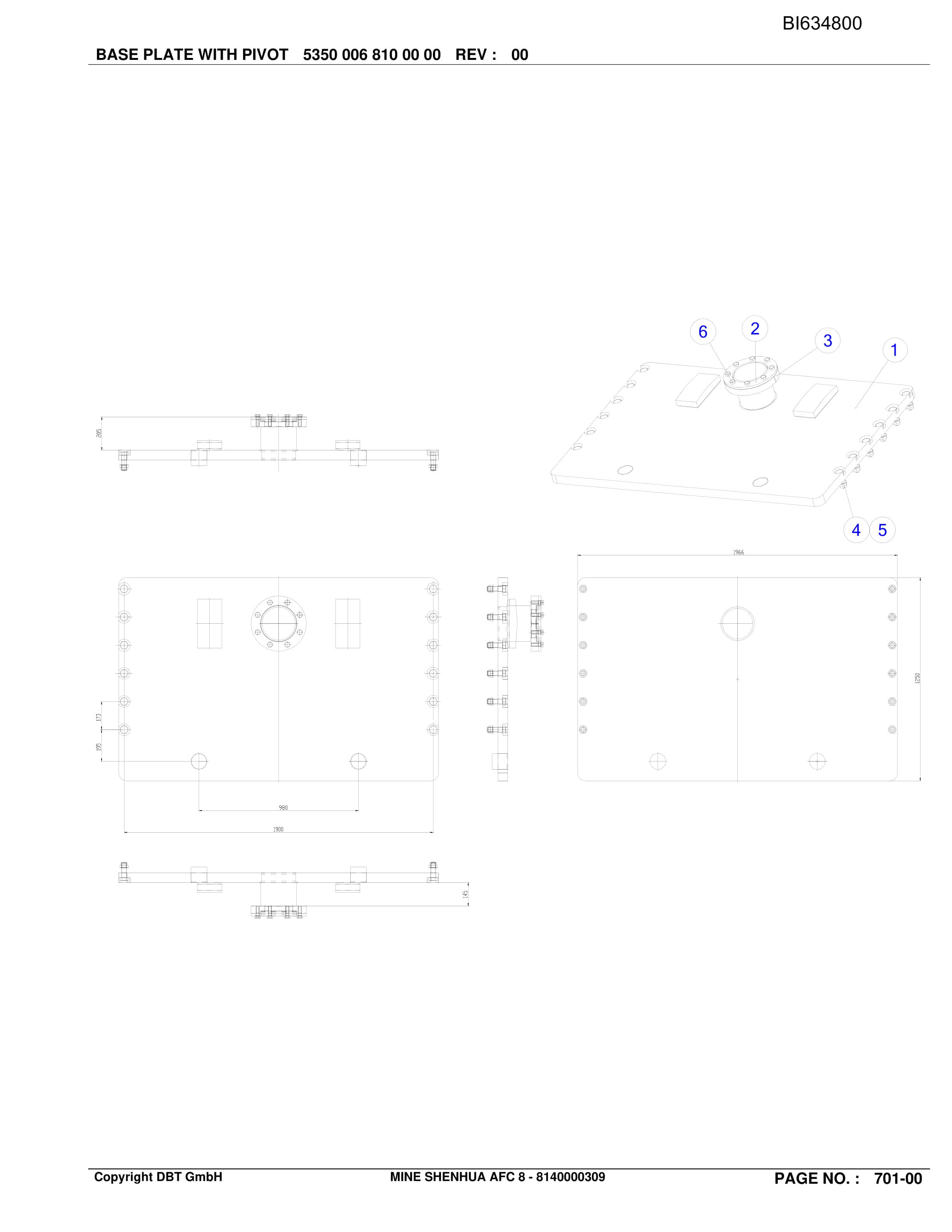 Bucyrus SHENHUA AFC 8 BSL PF 6-1742 Parts Catalog BI634800-5