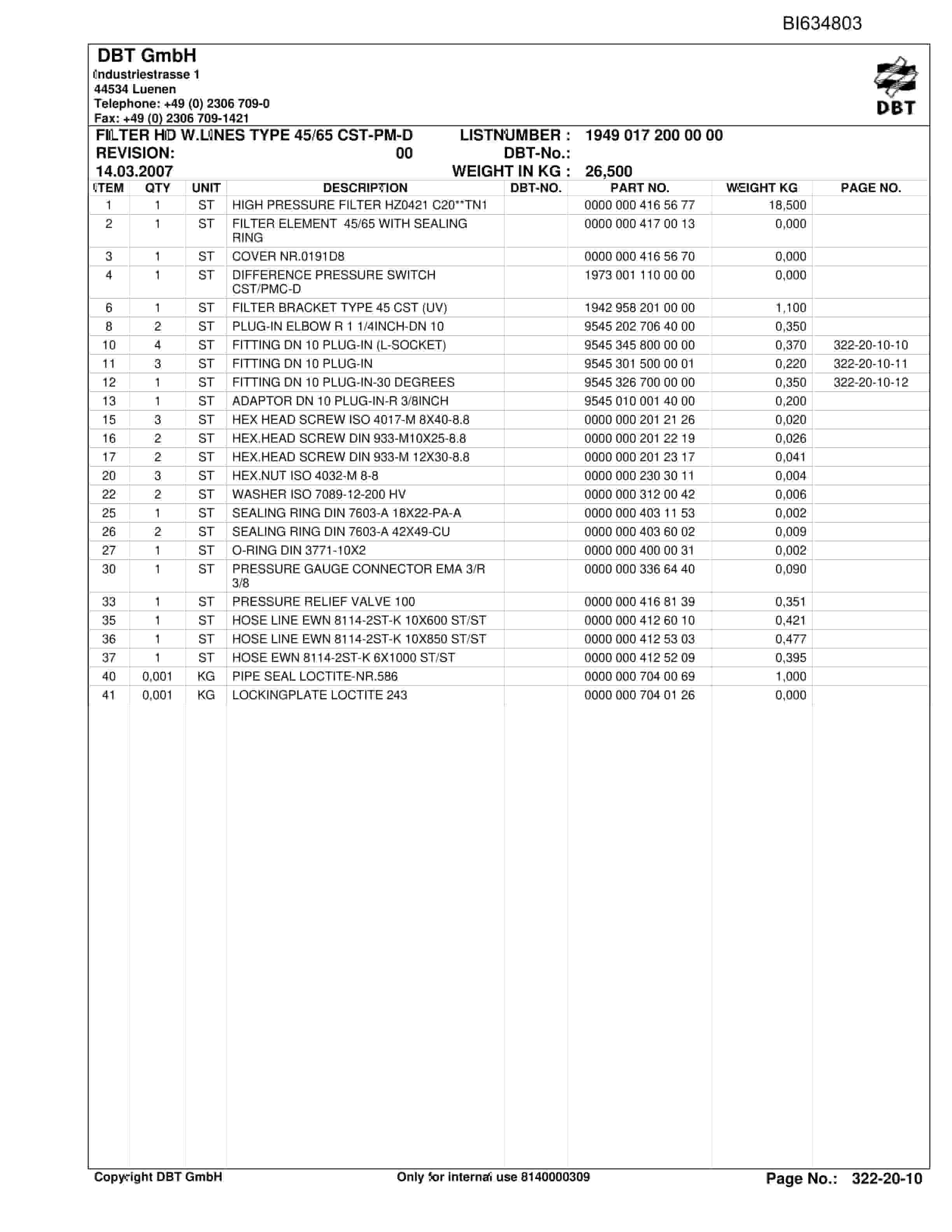 Bucyrus SHENHUA AFC 8, SH-AFC PF6-1342 Parts Catalog BI634803-5