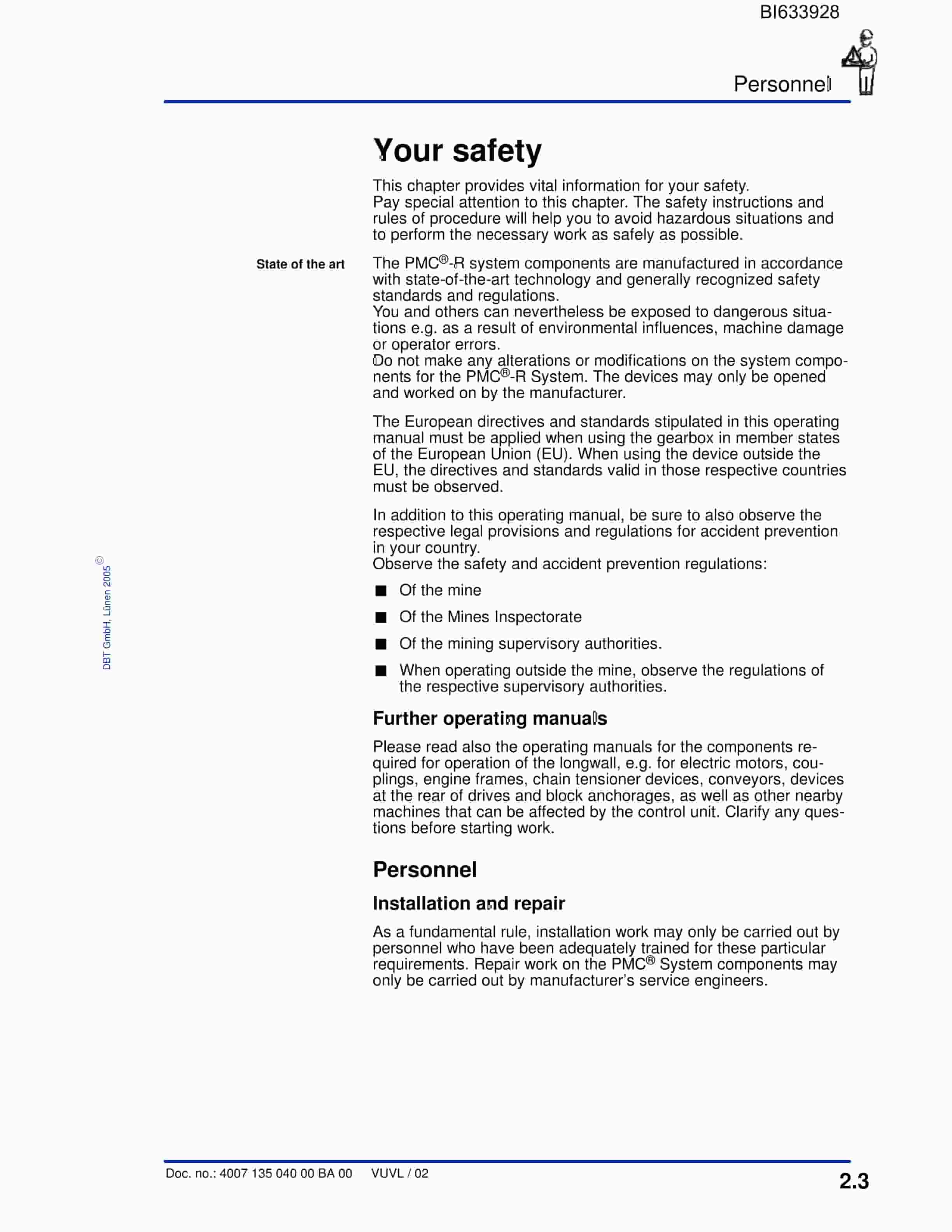 Bucyrus SHENHUA AFC-BSL 9 Technical Manual BI633928-3