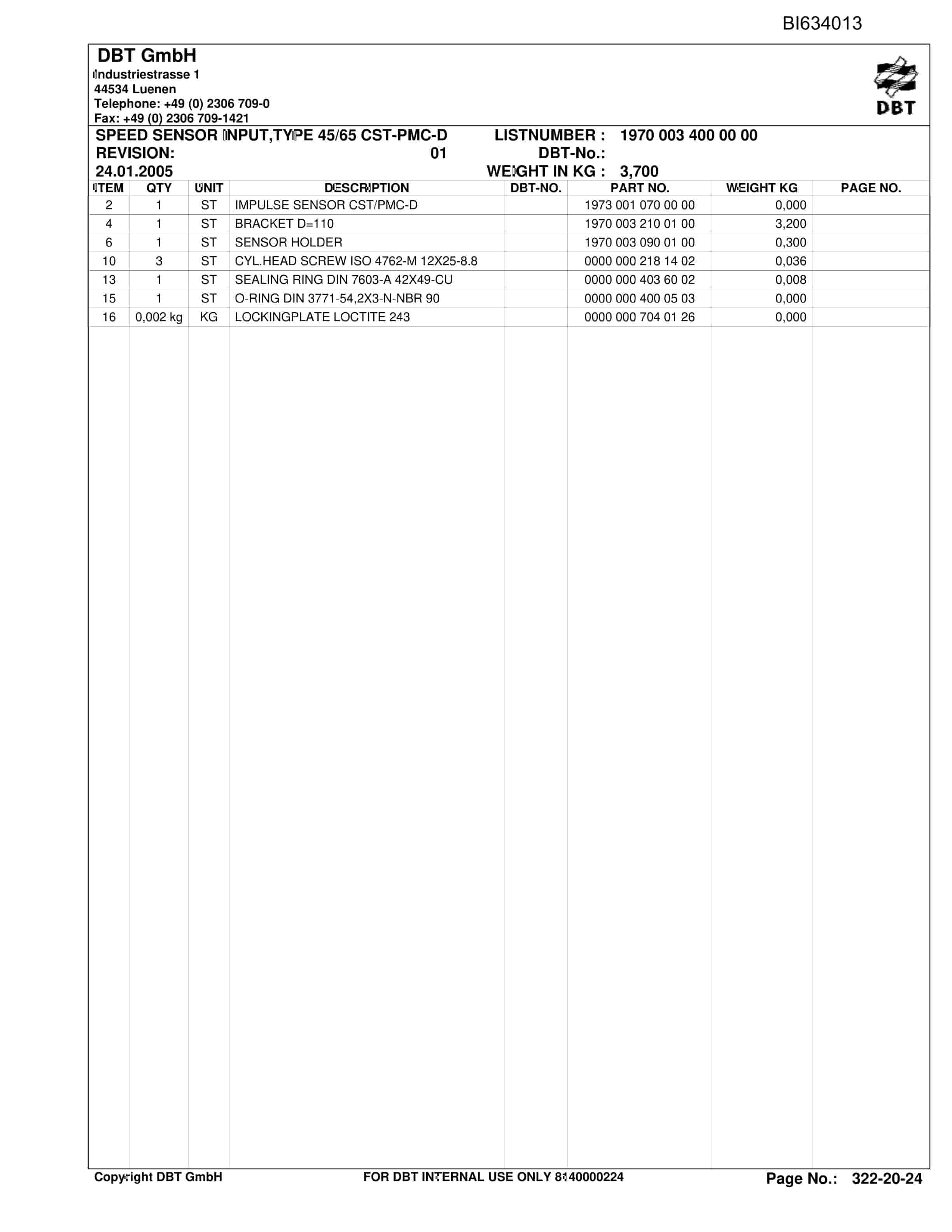 Bucyrus SHENHUA, AFC PF 6-1142 Parts Catalog BI634013-5