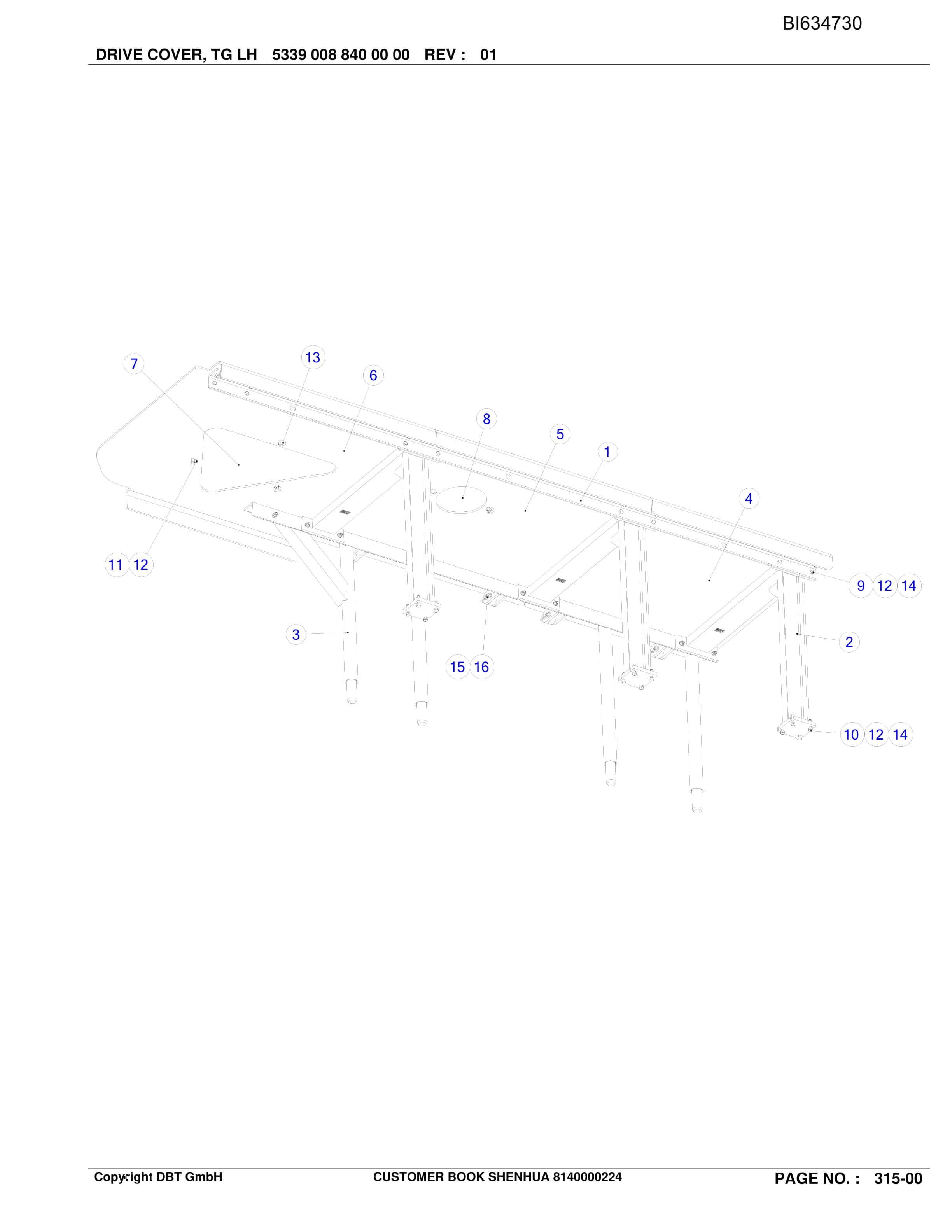 Bucyrus SHENHUA, AFC PF 6-1142 Parts Catalog BI634730-3