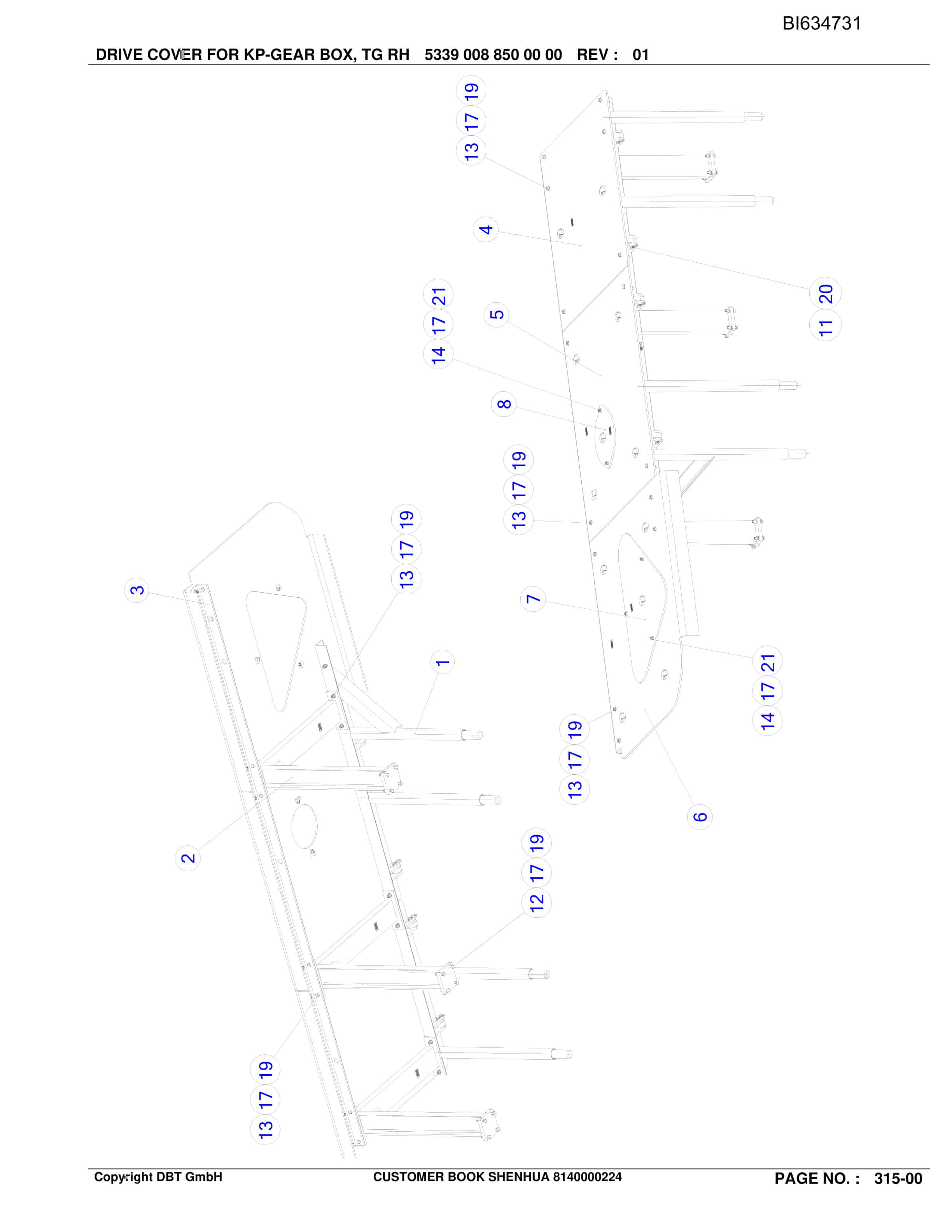 Bucyrus SHENHUA, AFC PF 6-1142 Parts Catalog BI634731-2