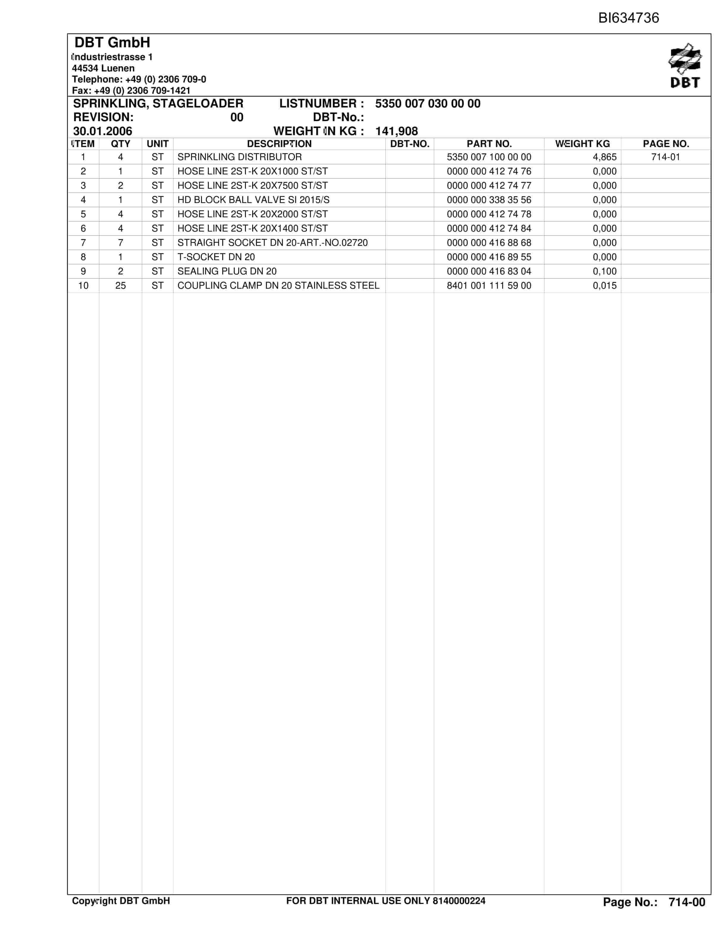 Bucyrus SHENHUA BSL PF 6-1542 Parts Catalog BI634736-5