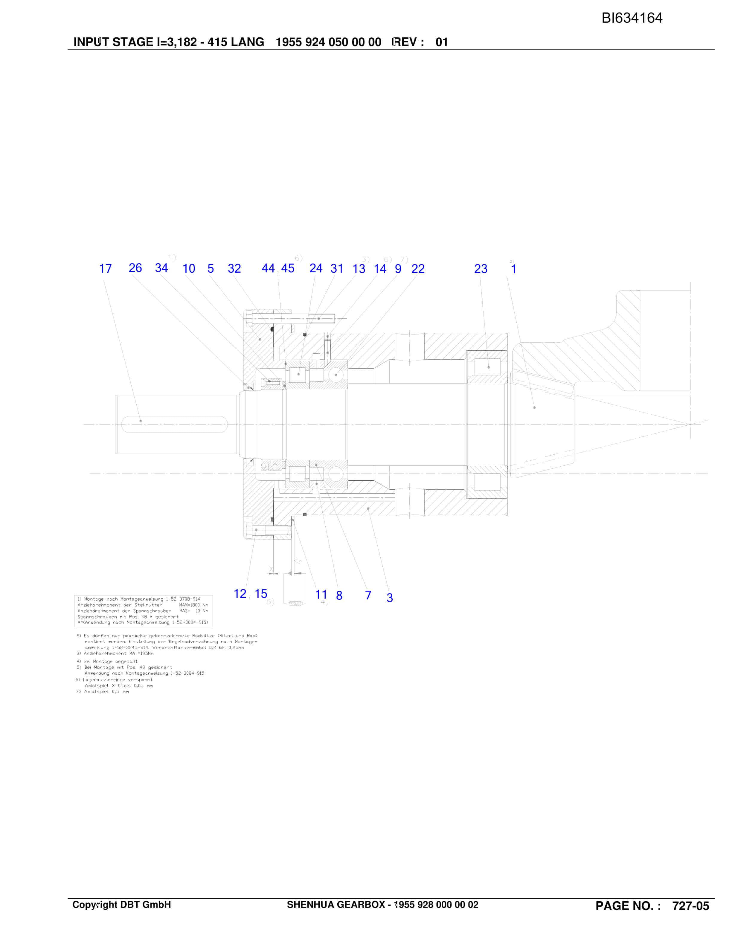 Bucyrus SHENHUA Gearbox Parts Catalog BI634164-3