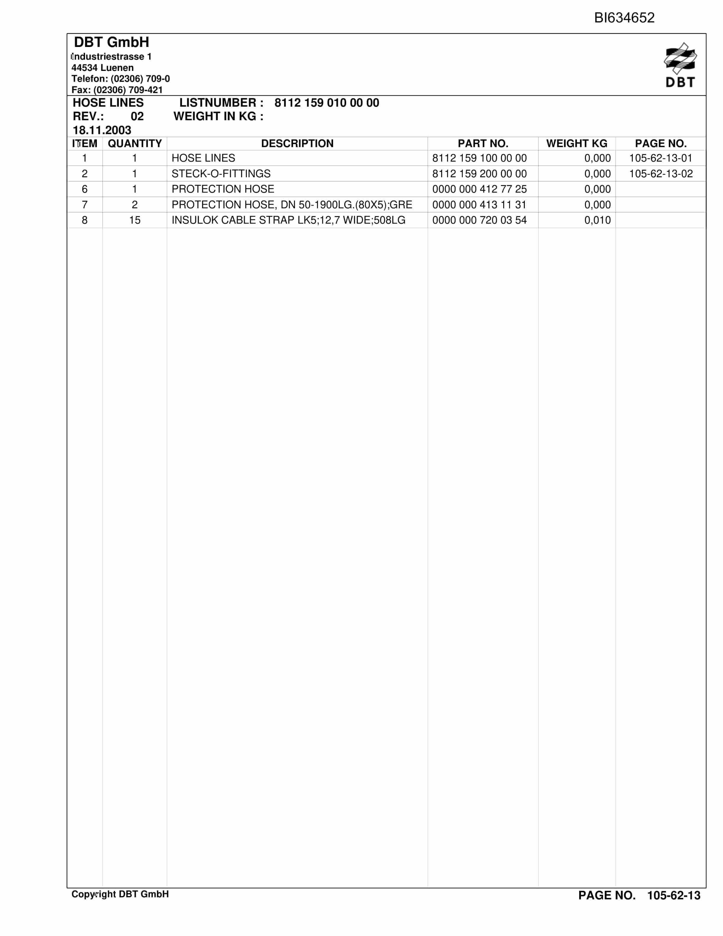 Bucyrus SHENHUA - SHENDONG S7 DBT Shield And Supplies Parts Catalog BI634652-5