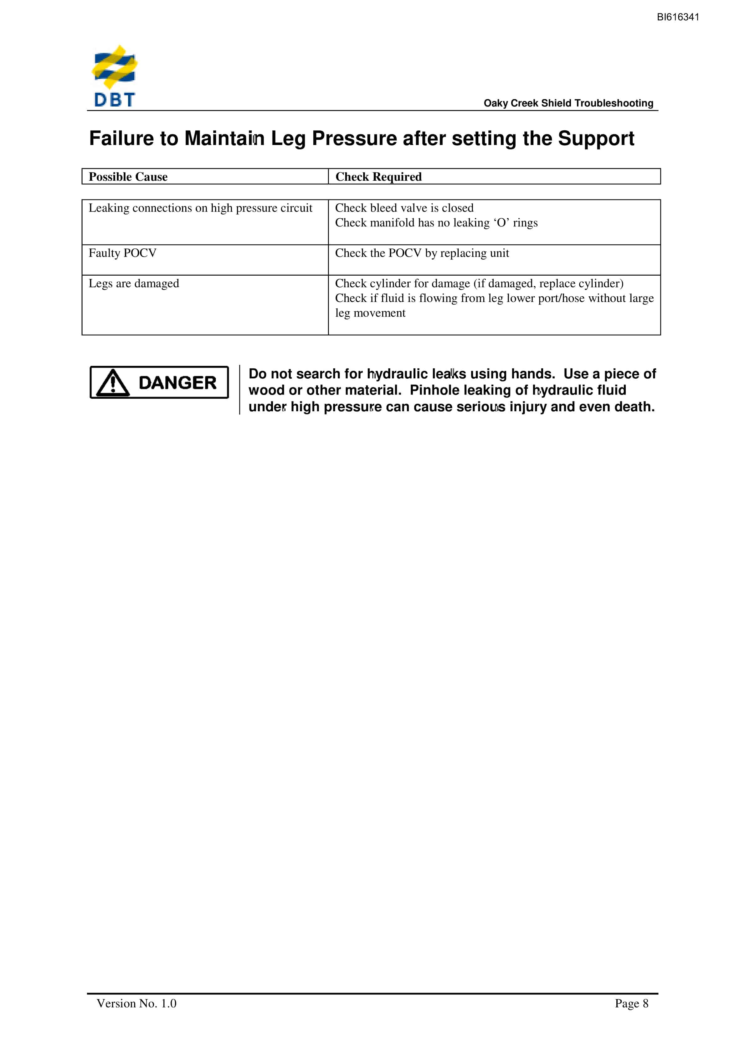 Bucyrus Shield Troubleshooting Technical Manual BI616341-3
