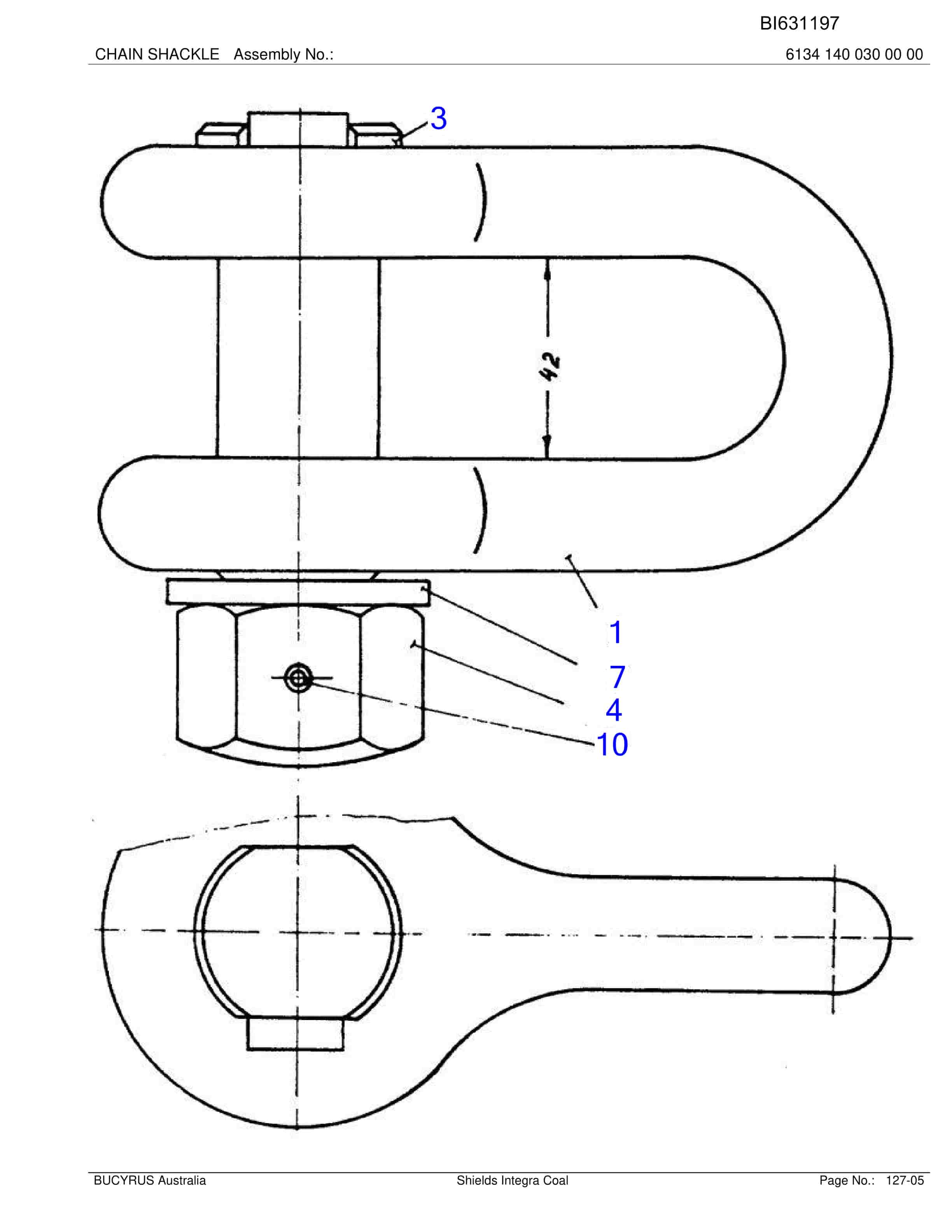 Bucyrus Shields Integra Coal Parts Catalog BI631197-2