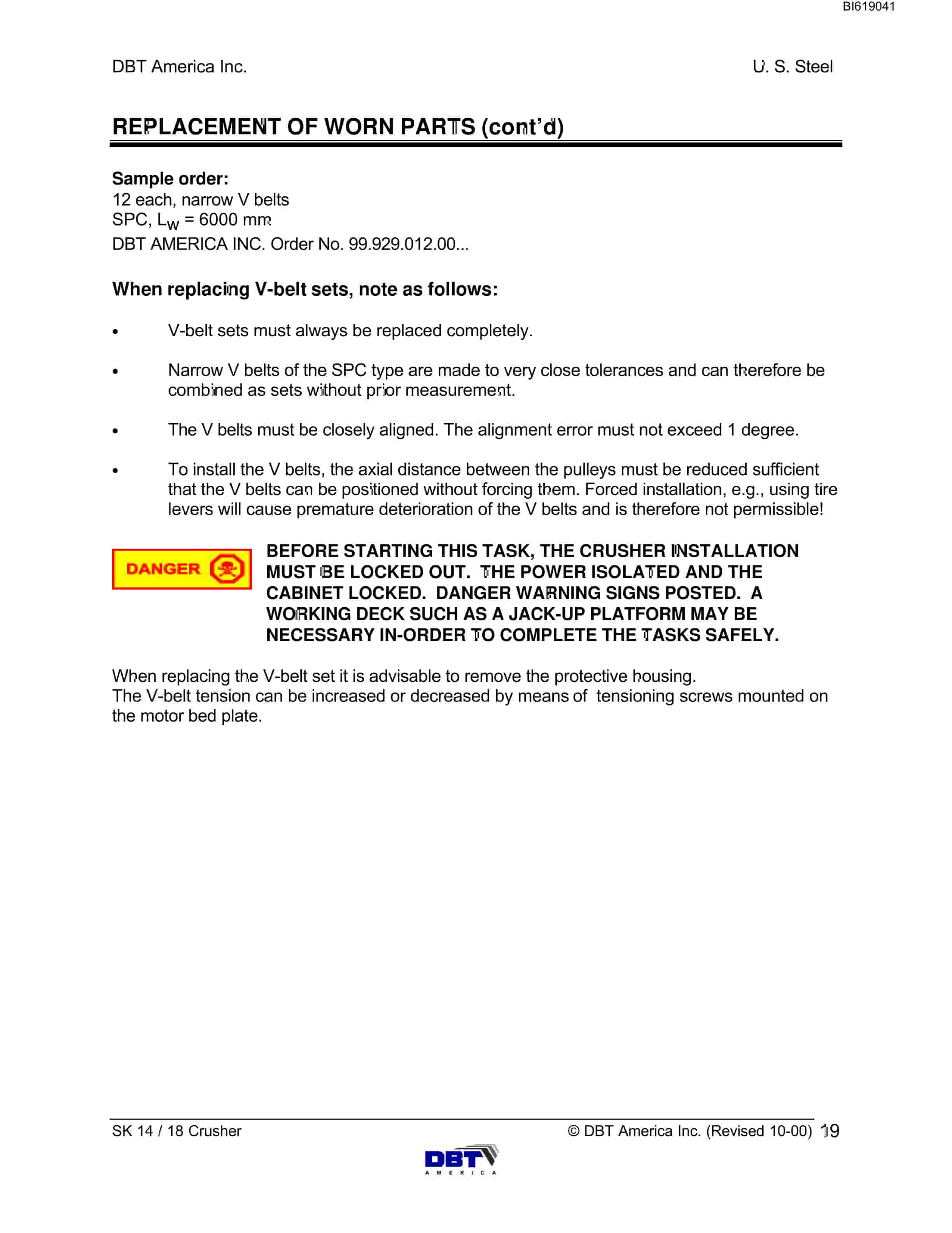 Bucyrus SK 14 - 18 Crusher Technical Manual BI619041-2