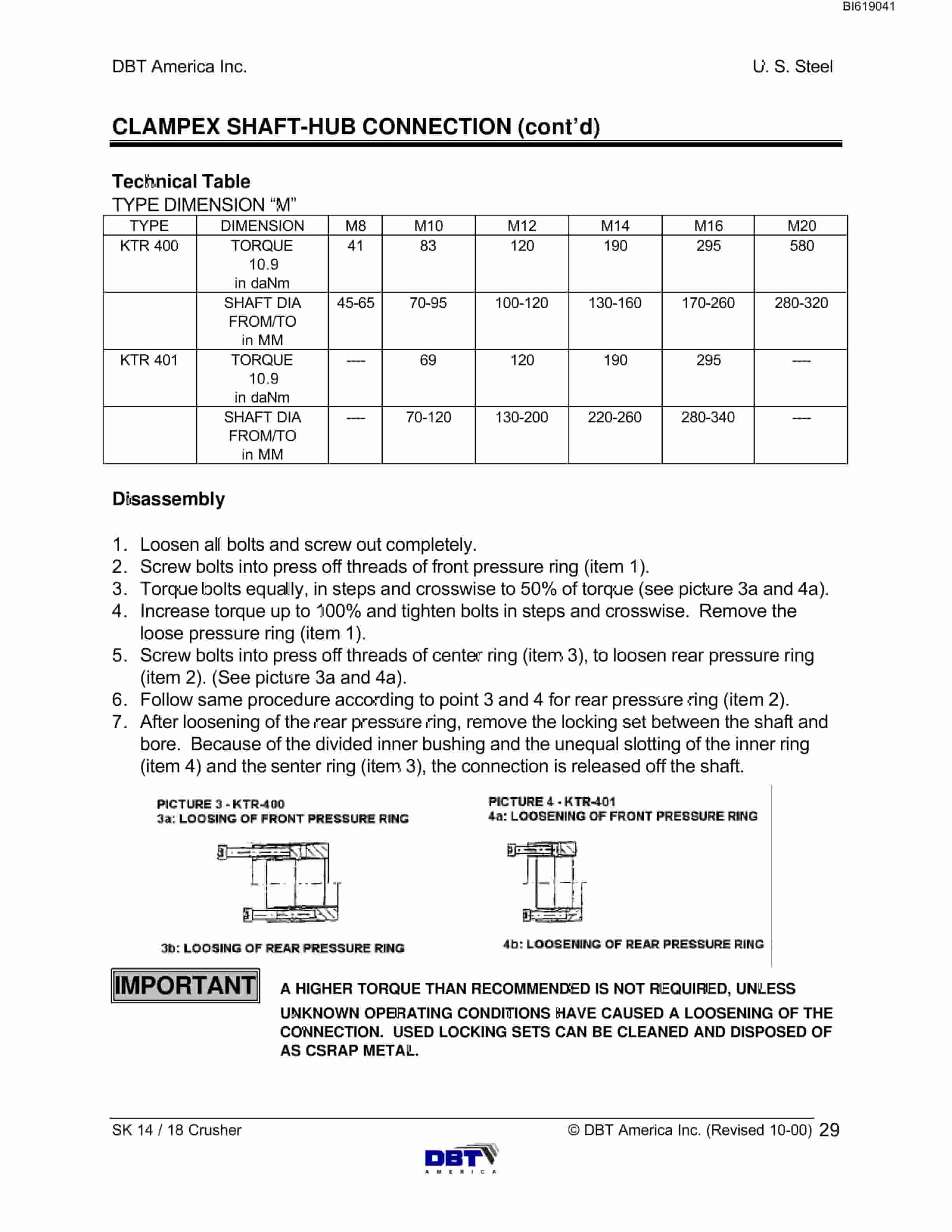 Bucyrus SK 14 - 18 Crusher Technical Manual BI619041-4