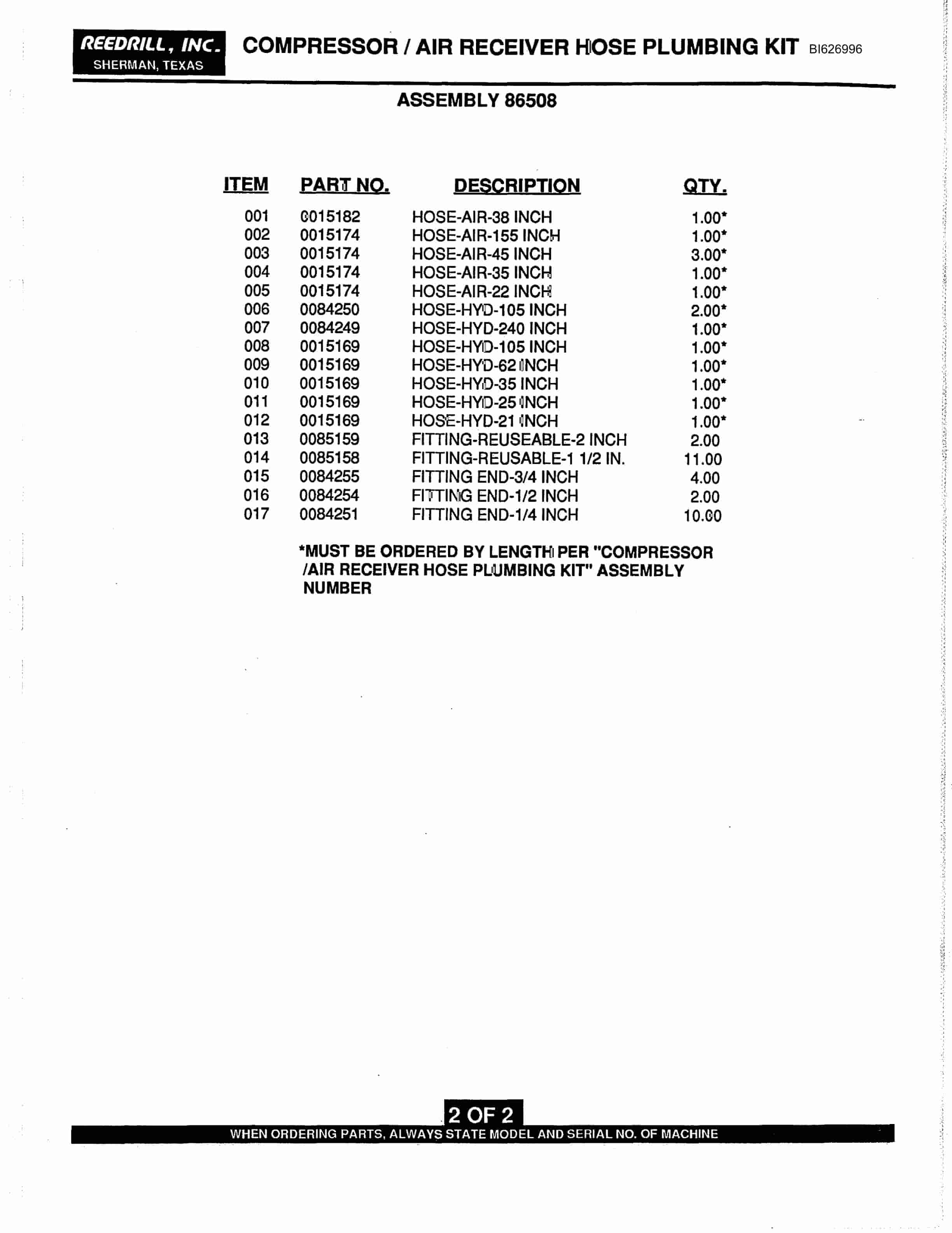 Bucyrus SK-50i Infinity Parts Catalog BI626996-2
