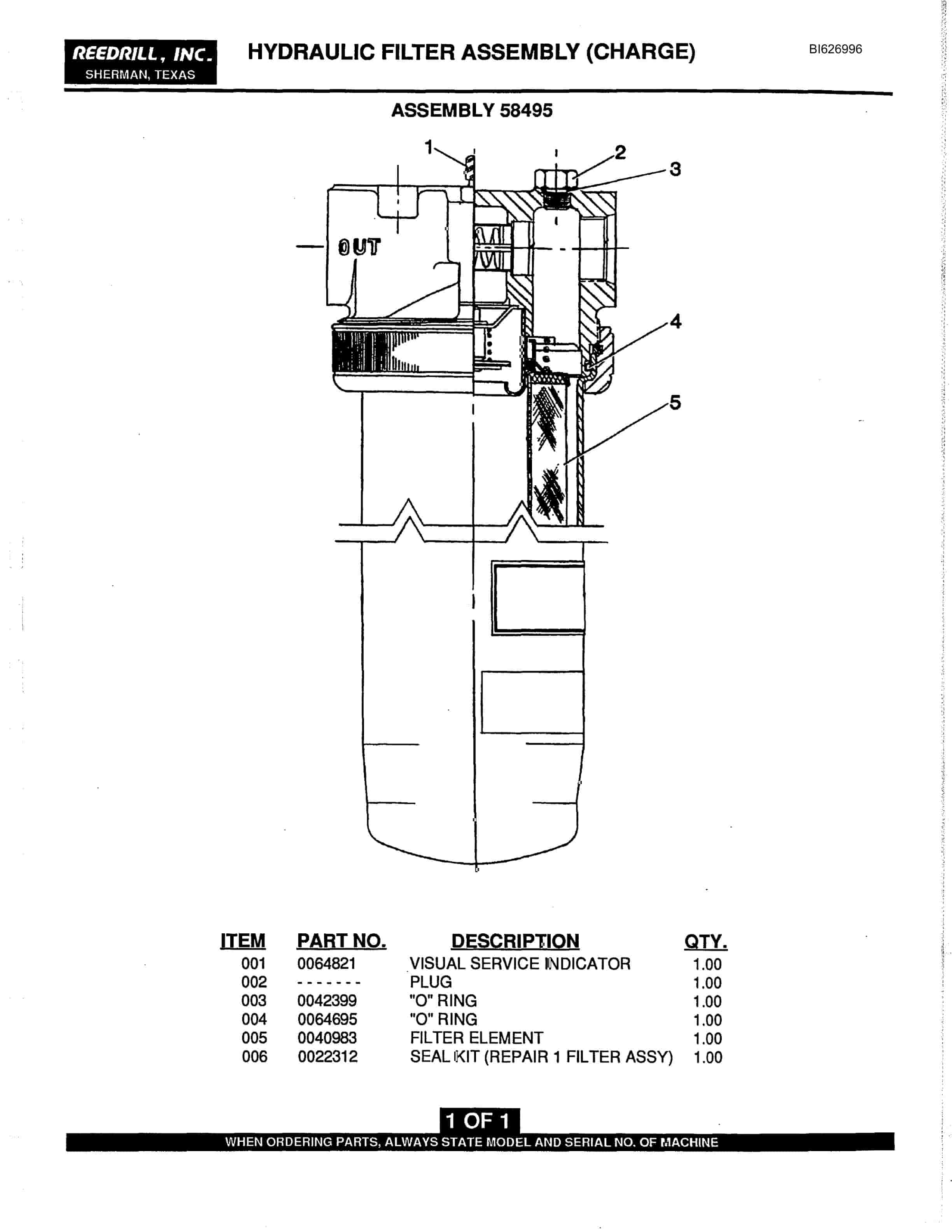 Bucyrus SK-50i Infinity Parts Catalog BI626996-5