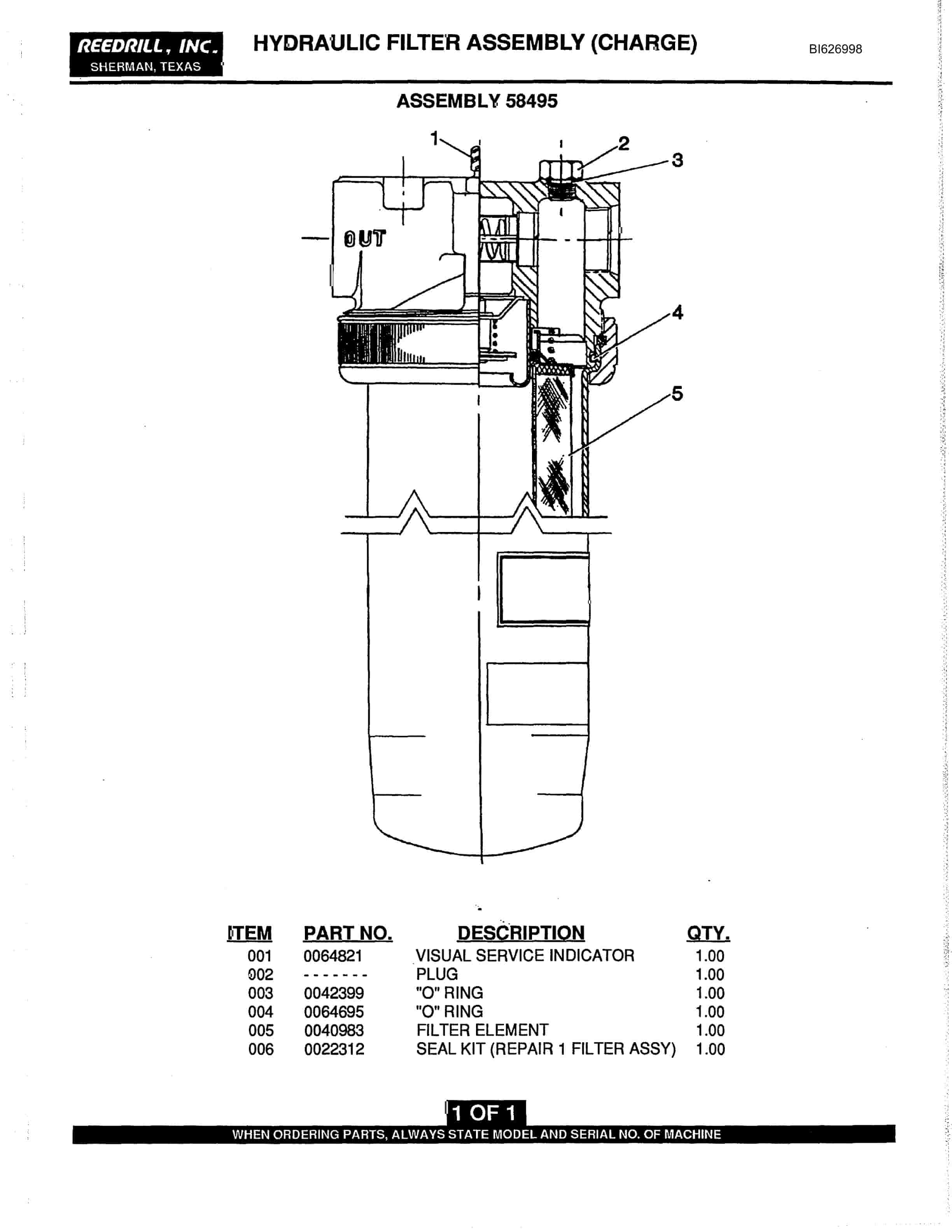 Bucyrus SK-50i Infinity Parts Catalog BI626998-4