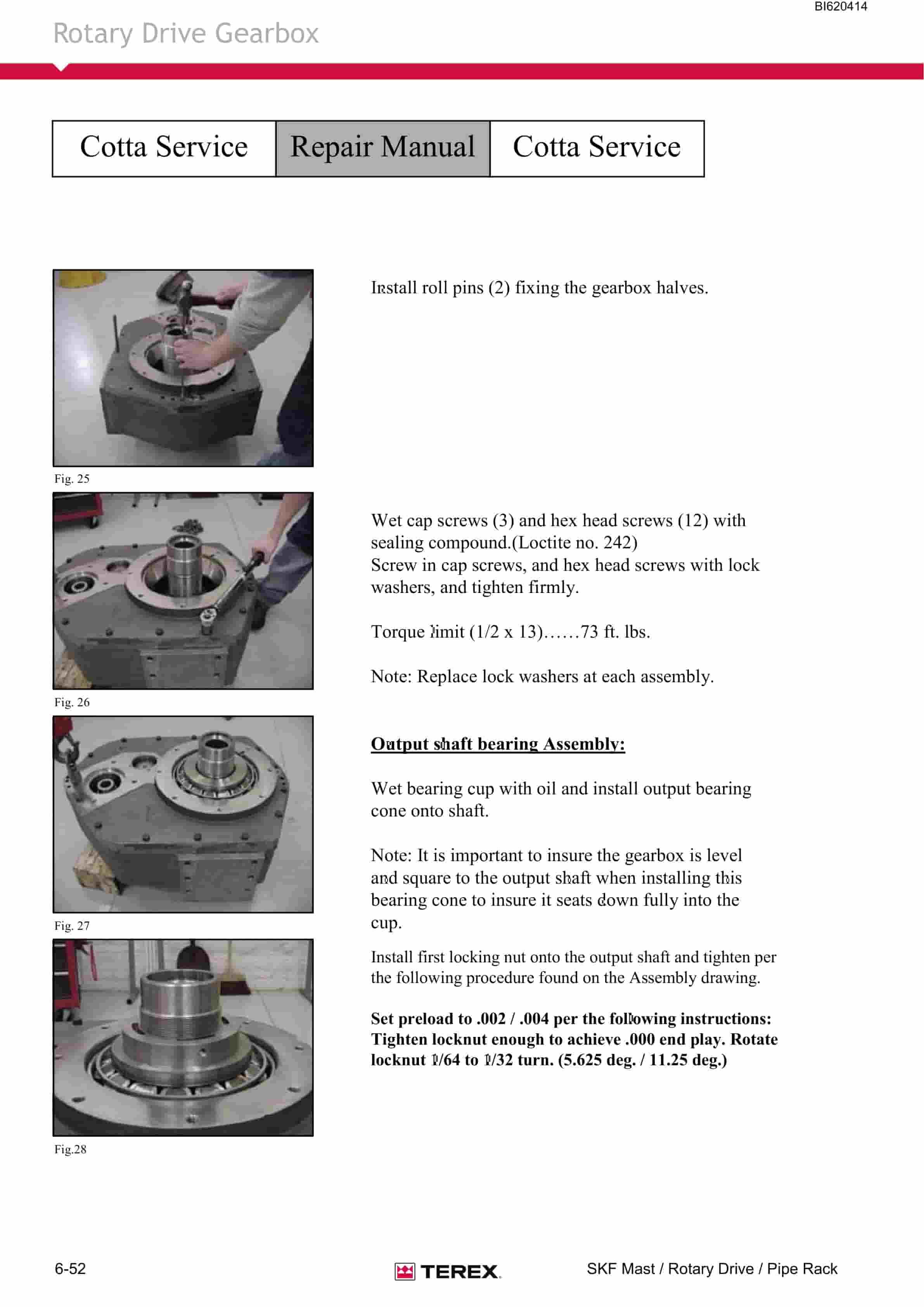 Bucyrus SKF-98 Infinity Blasthole Drill Technical Manual BI620414-2