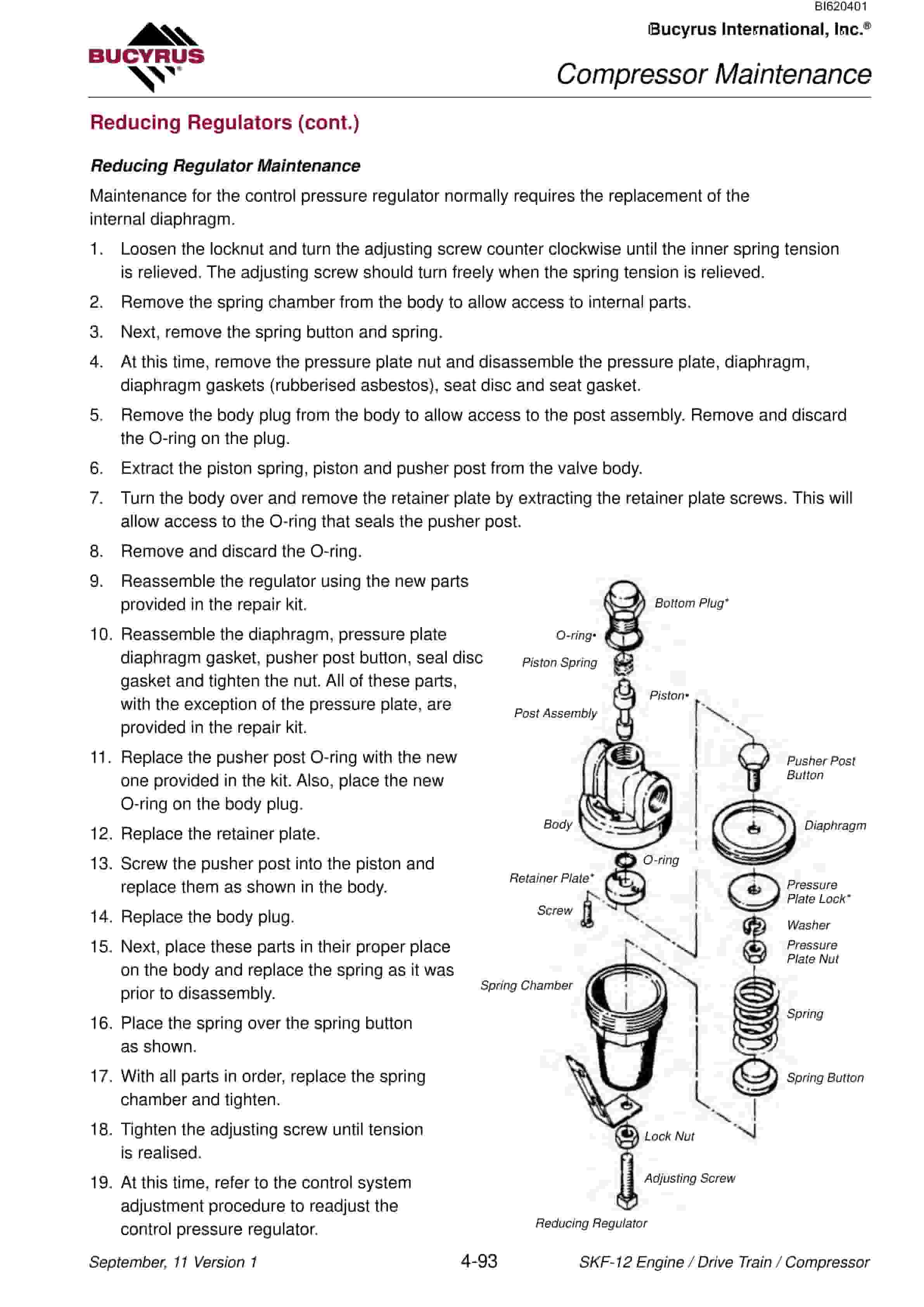 Bucyrus SKF Infinity Blasthole Drill Technical Manual BI620401-01-5