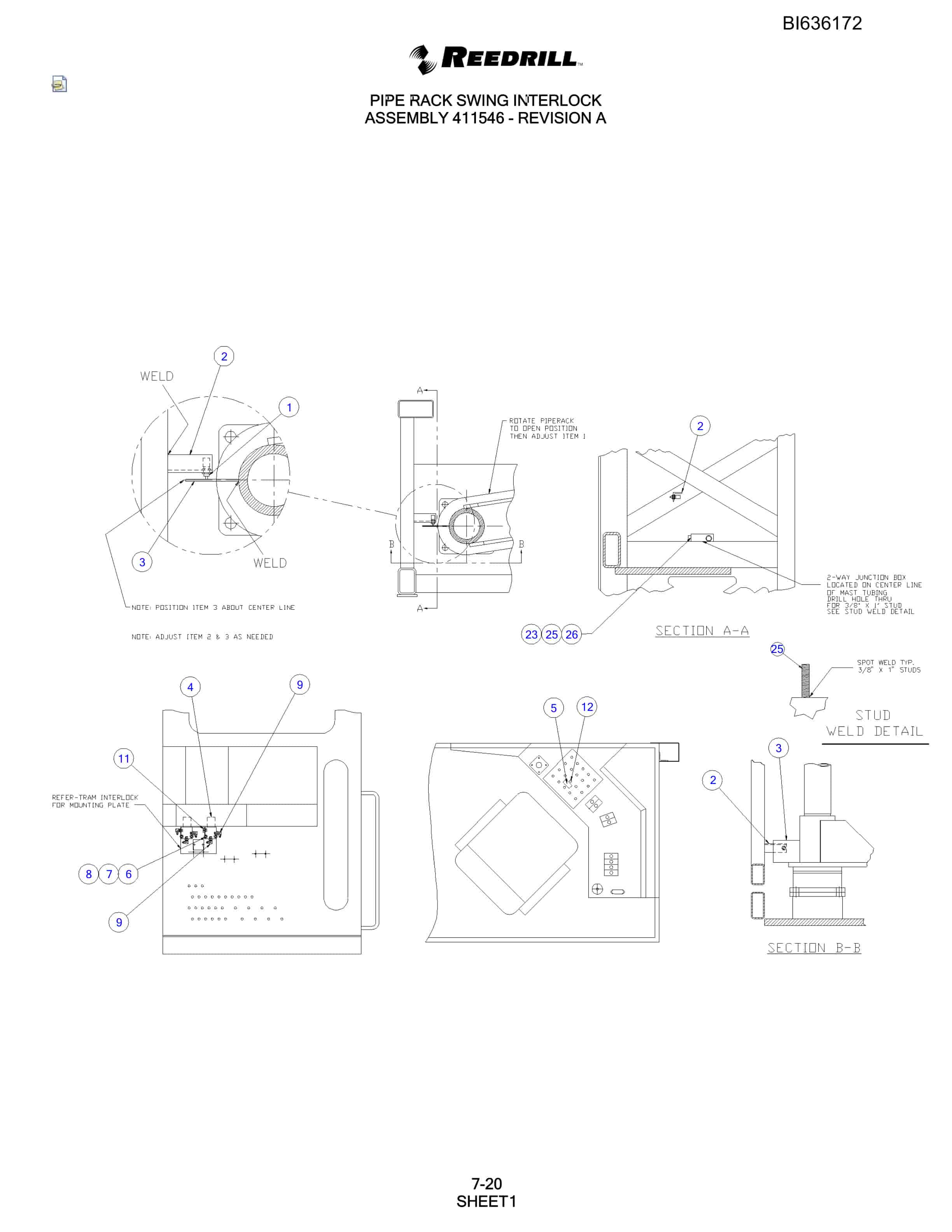 Bucyrus SKS Infinity Blasthole Drill Parts Catalog BI636172-5