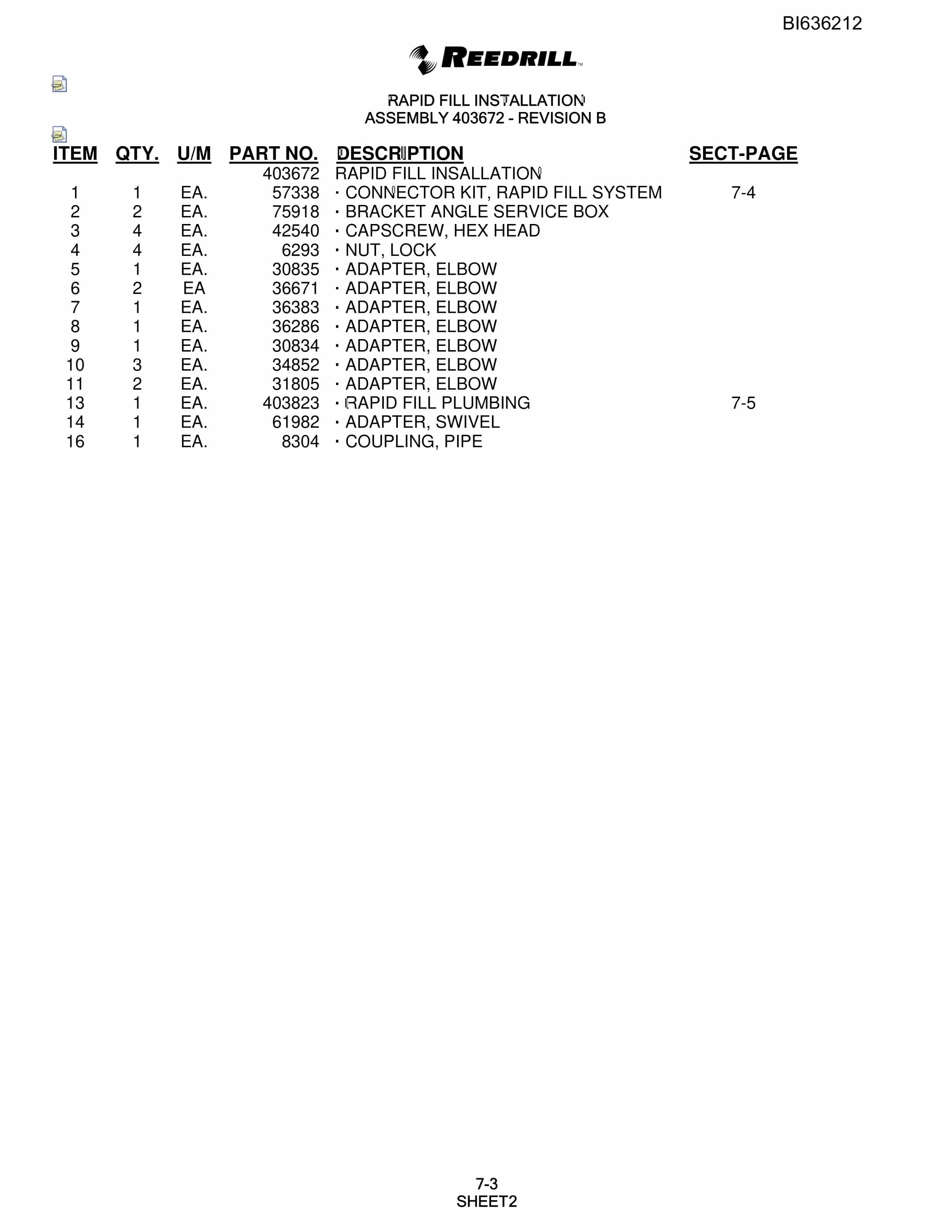 Bucyrus SKS Infinity Blasthole Drill Parts Catalog BI636212-3