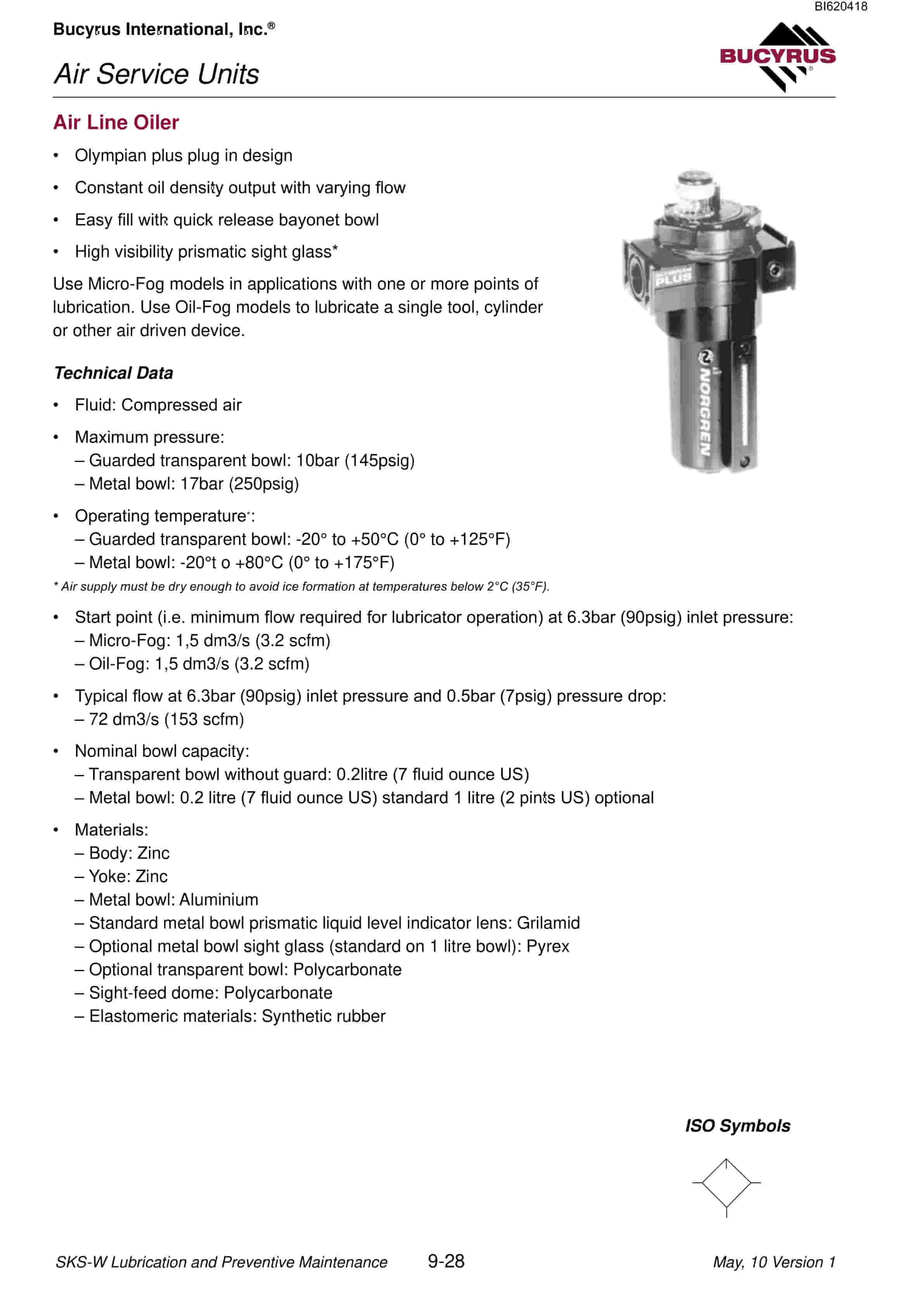 Bucyrus SKS-W Infinity Blasthole Drill Technical Manual BI620418-02-4