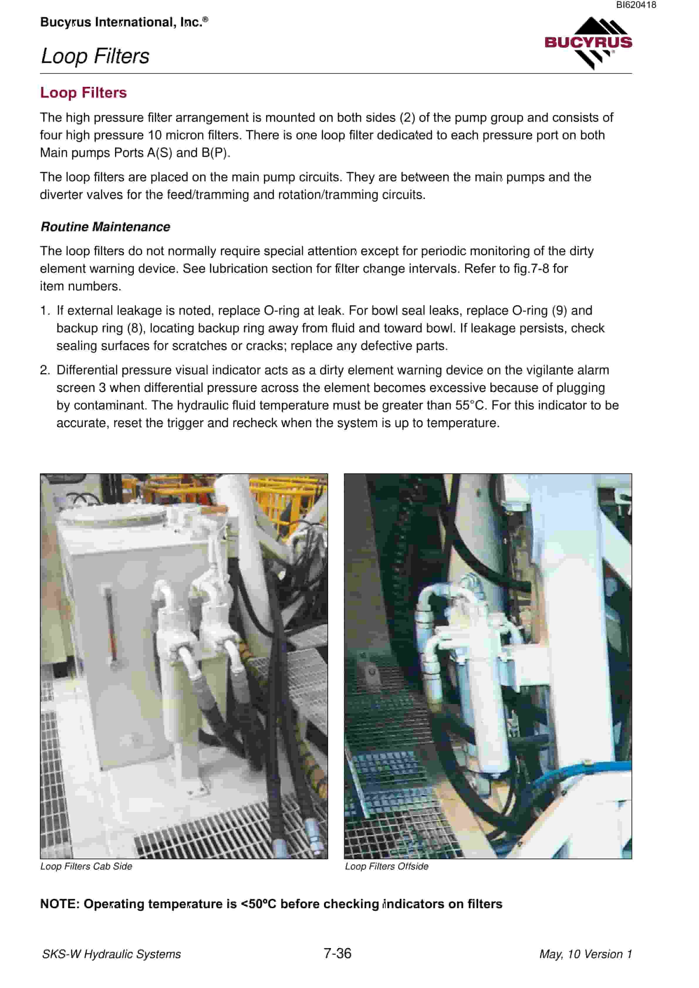 Bucyrus SKS-W Infinity Blasthole Drill Technical Manual BI620419-01-3