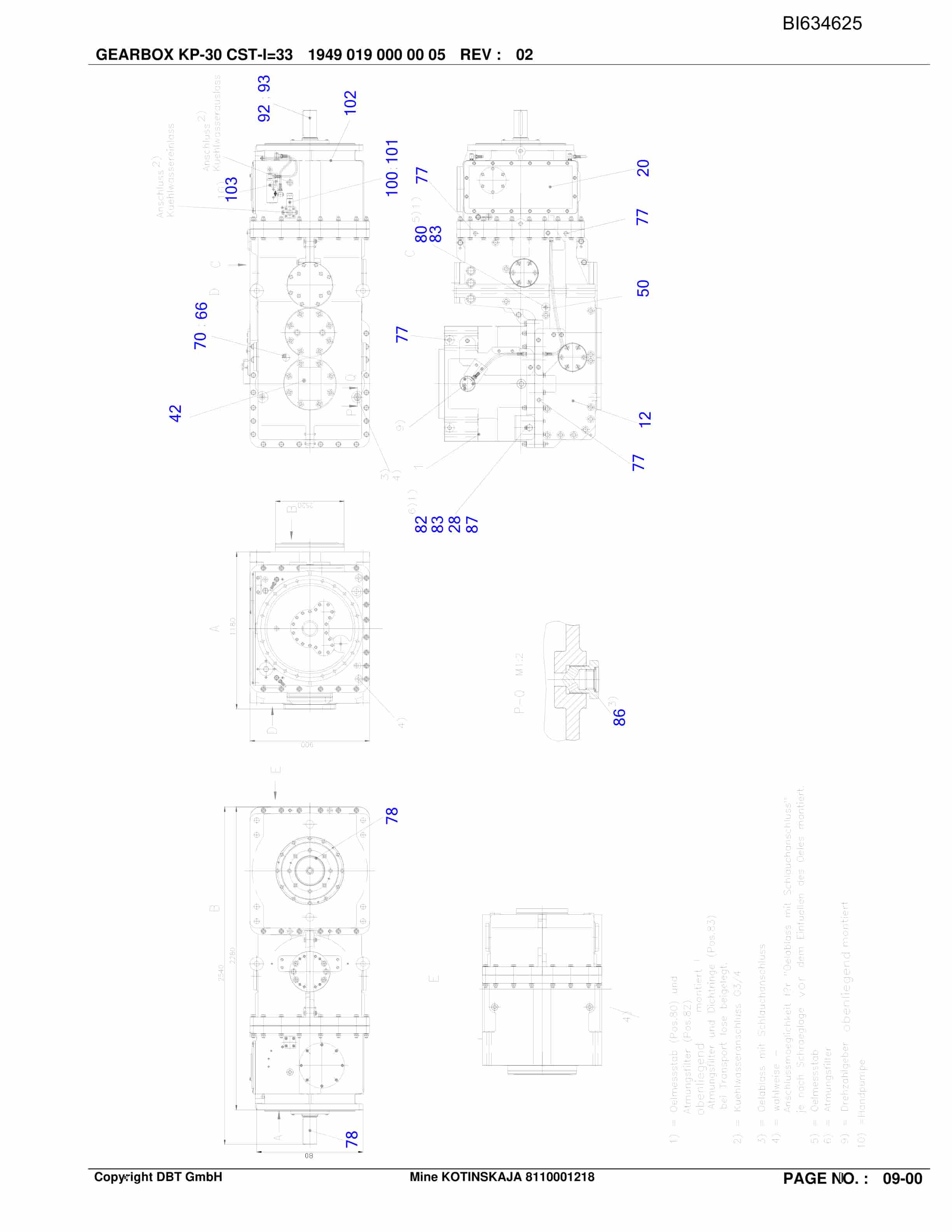 Bucyrus SPACER BOX For KP-30 CST Parts Catalog BI634625-3