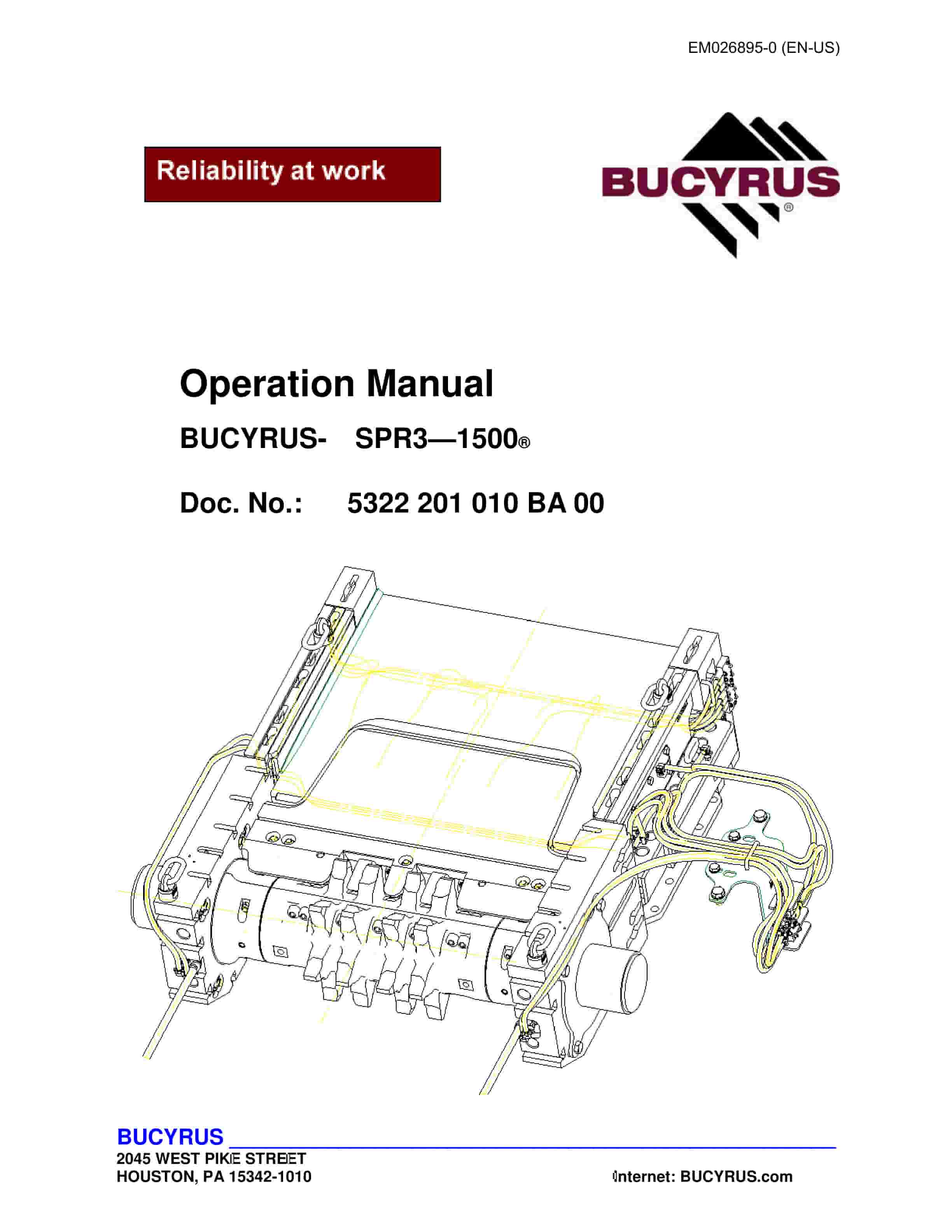 Bucyrus SPR3-1500 Operation Manual EM026895-0