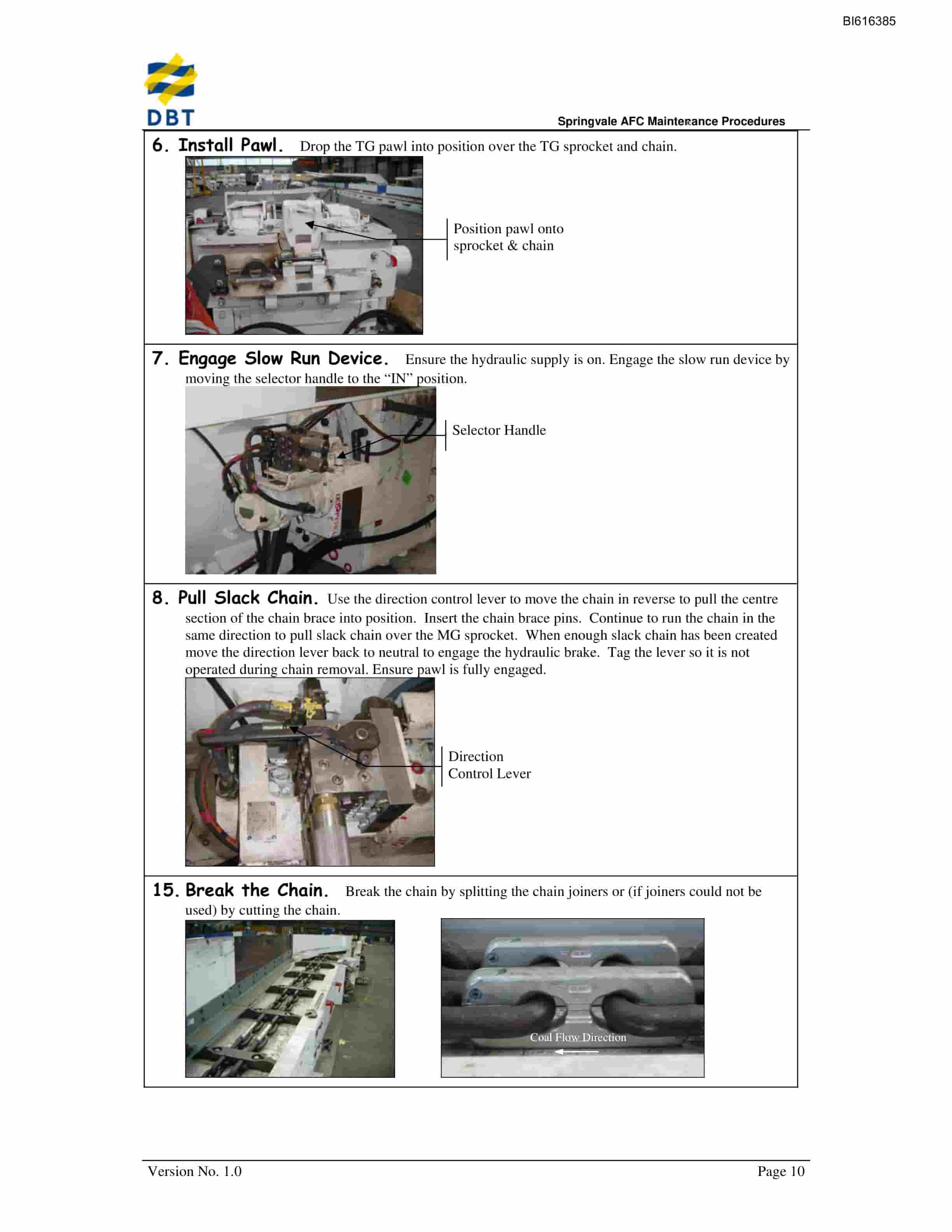 Bucyrus Springvale AFC Maintenance Procedures Technical Manual BI616385-2