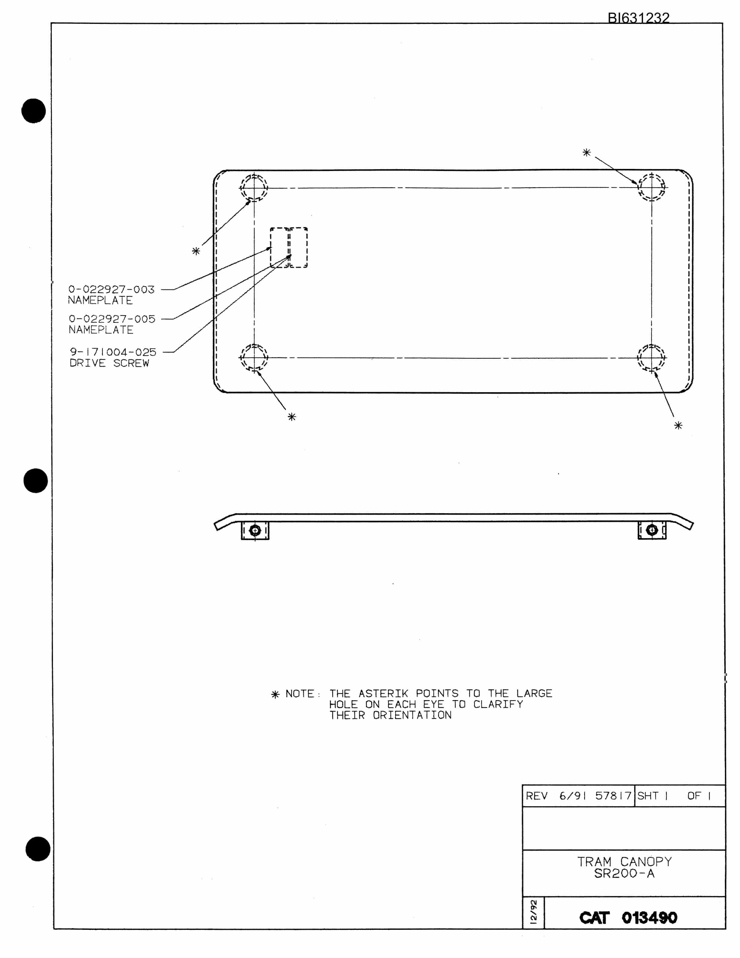 Bucyrus SR200-AL Roof Bolter Parts Catalog BI631232-5