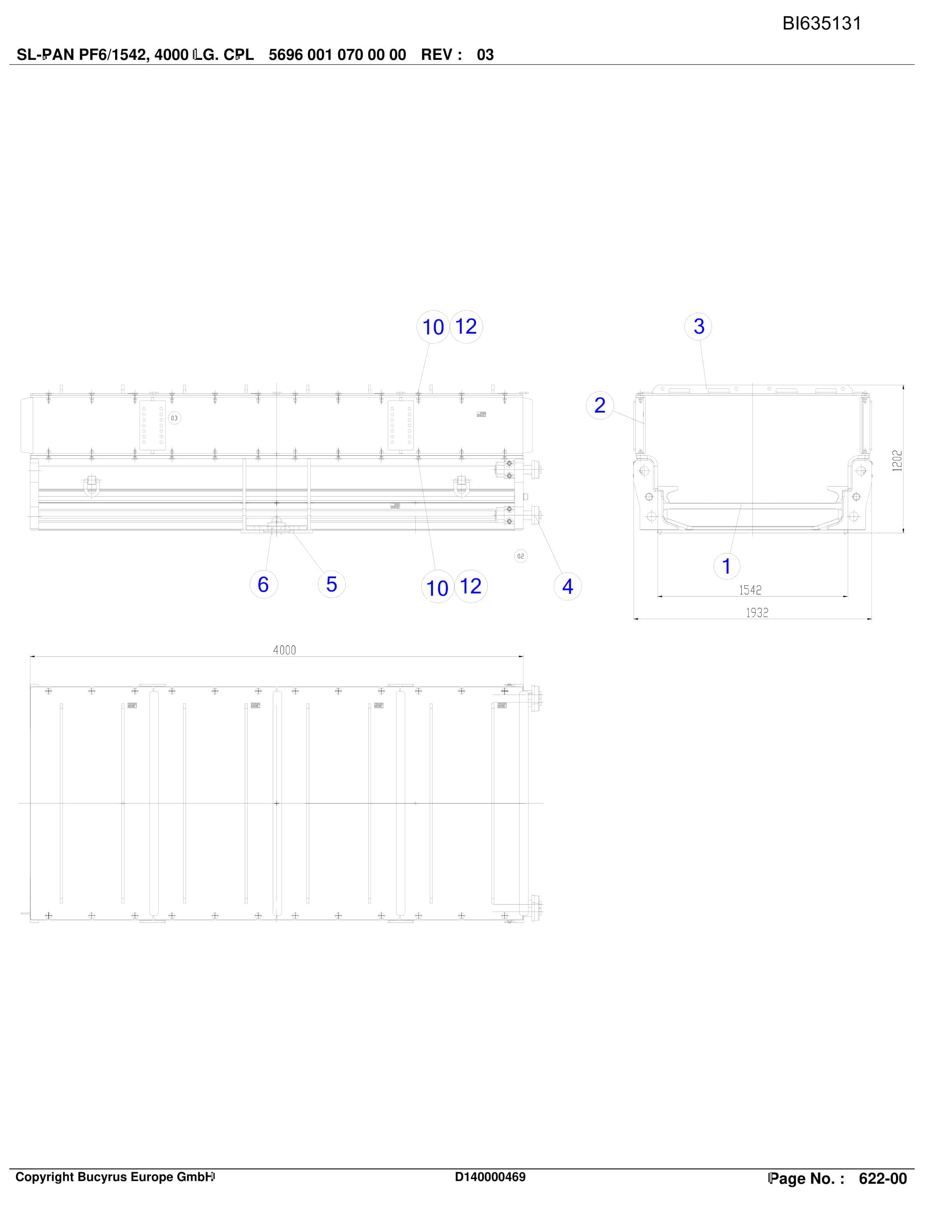 Bucyrus Stage Loader PF 6-1542 Parts Catalog BI635131-2