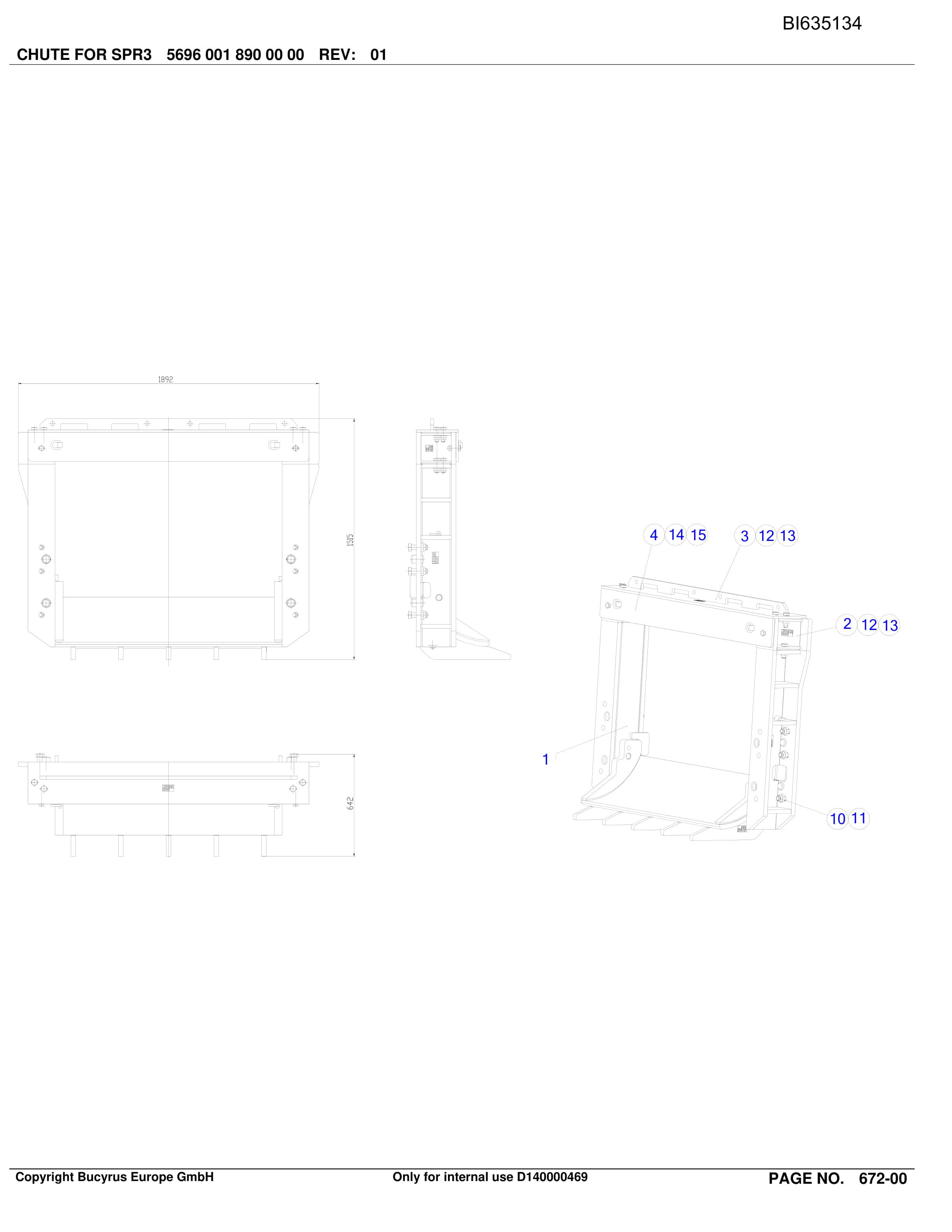 Bucyrus Stage Loader PF 6-1542 Parts Catalog BI635134-4