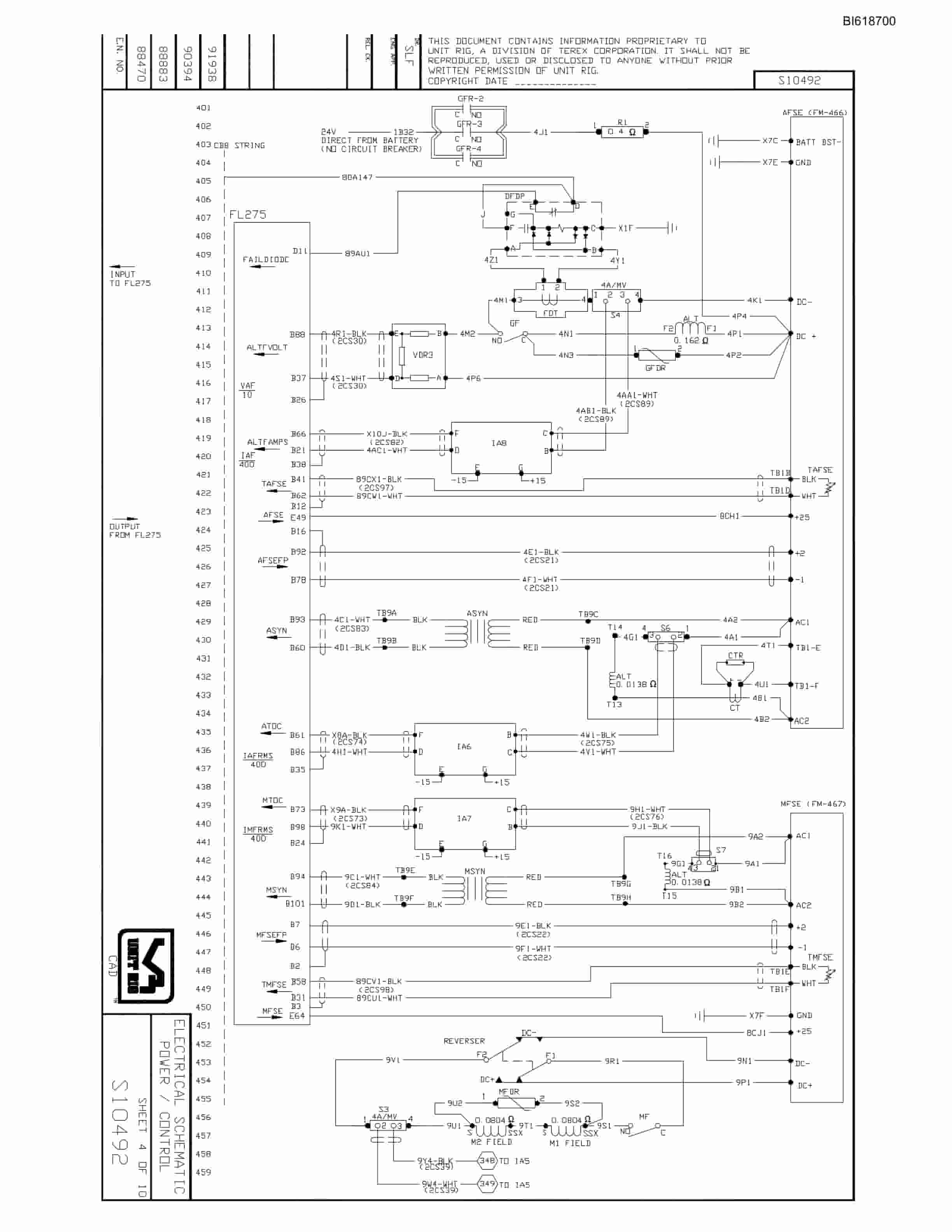 Bucyrus Statex III Fuel Enhanced Electrical Schematic BI618700-2