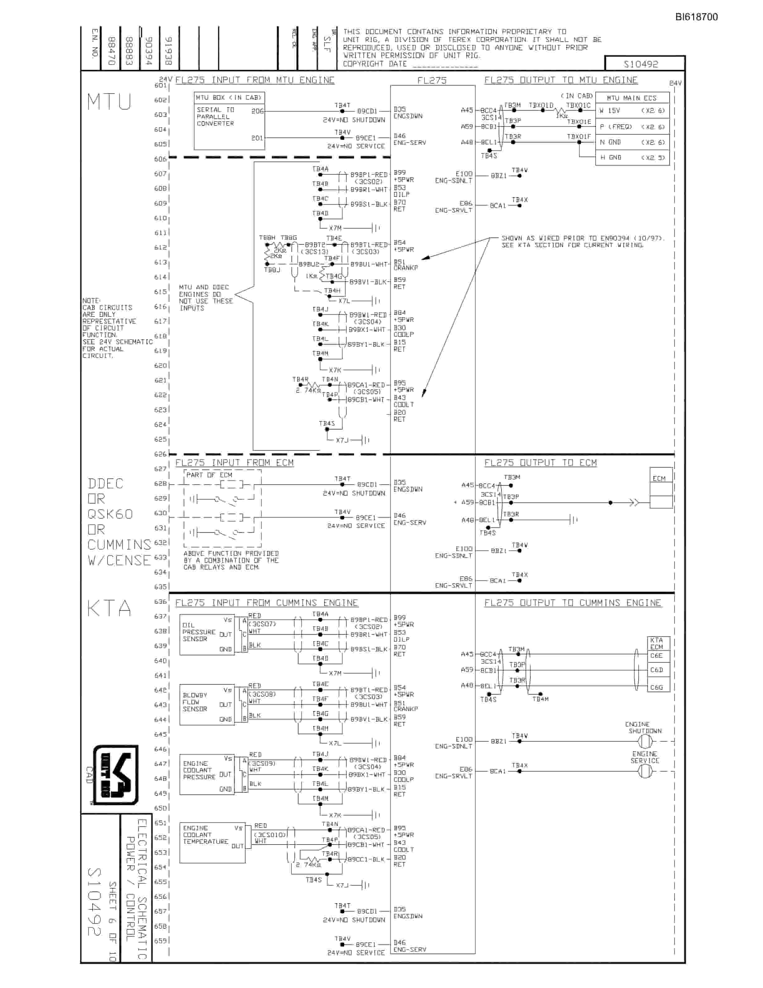 Bucyrus Statex III Fuel Enhanced Electrical Schematic BI618700-3