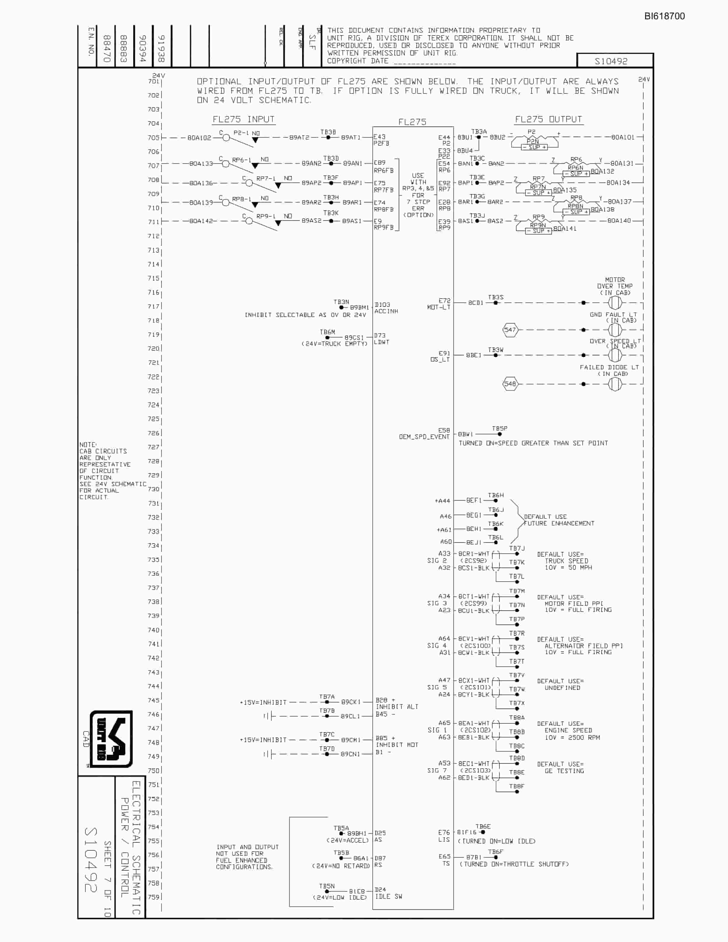 Bucyrus Statex III Fuel Enhanced Electrical Schematic BI618700-4