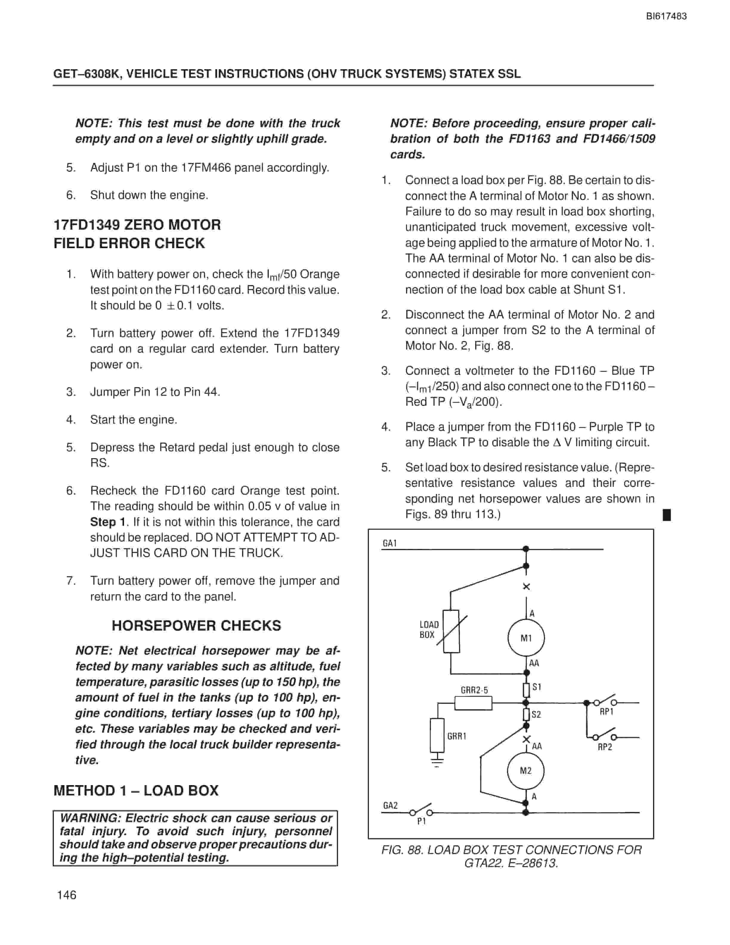 Bucyrus Statex SSL Vehicle Test Instructions Technical Manual BI617483-3