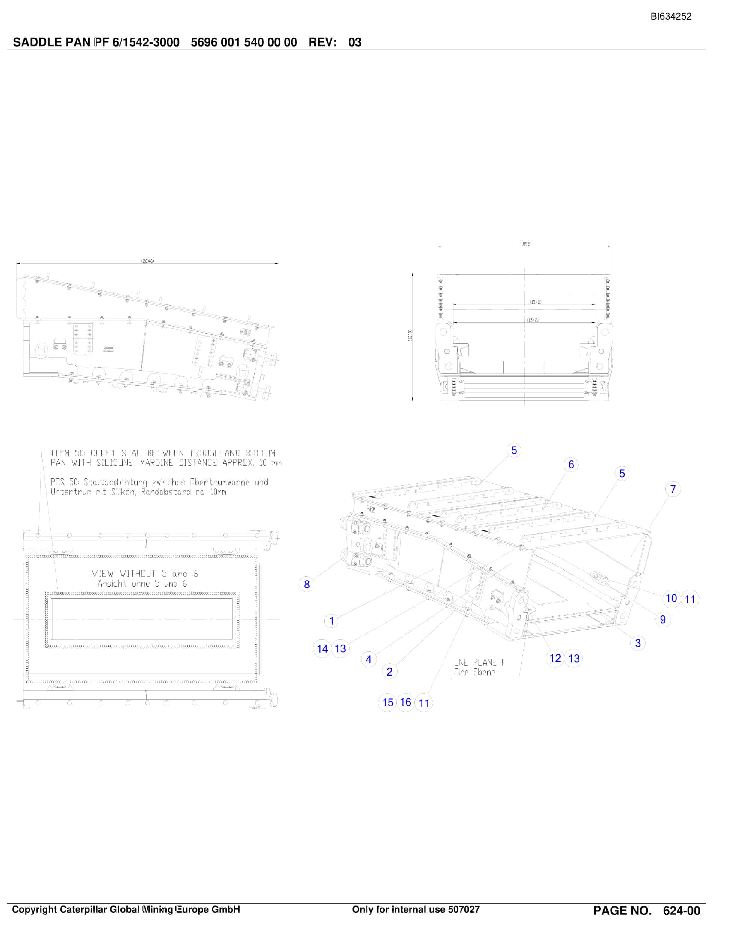 Bucyrus Stationerer BSL, PF6-1542 CA.52 M LG Parts Catalog BI634252-3