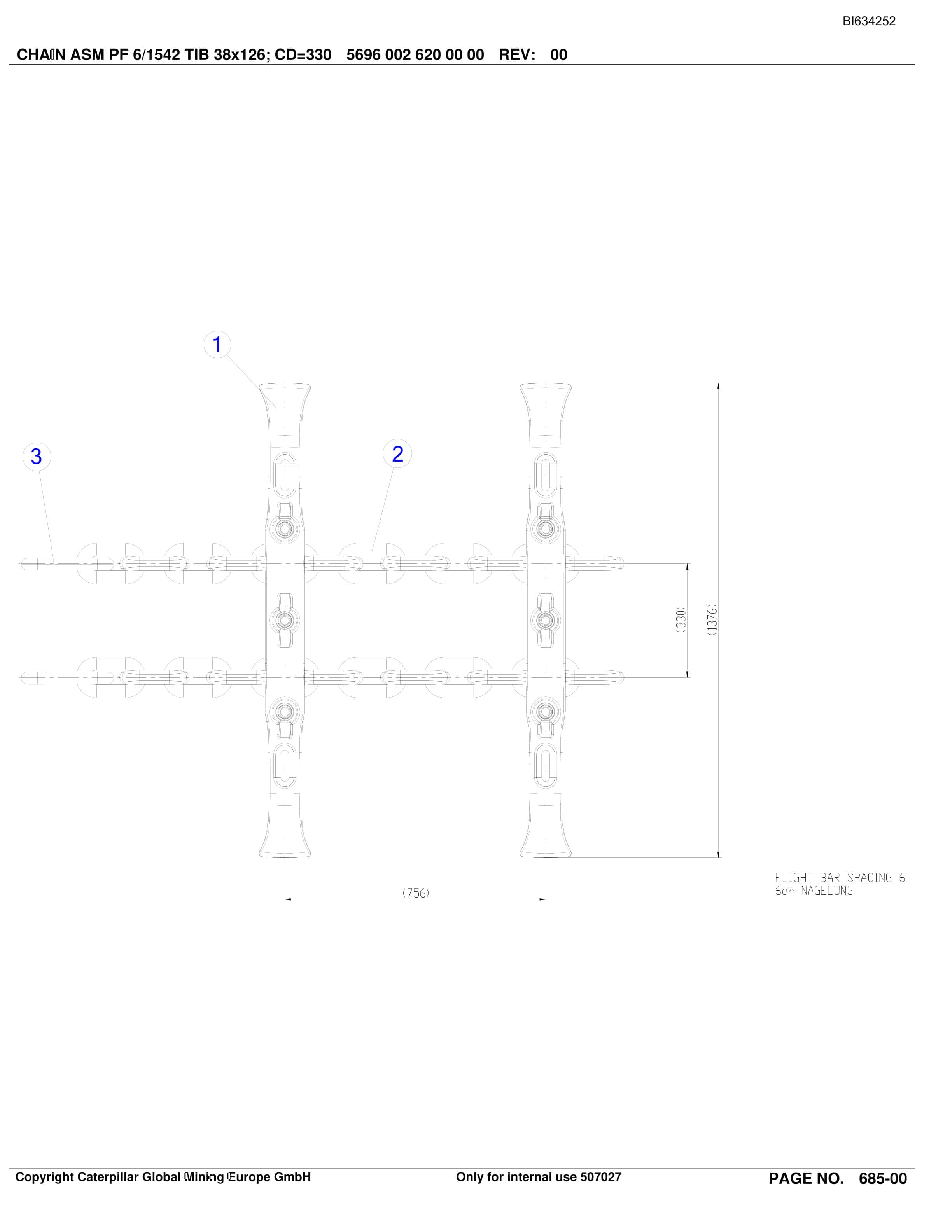 Bucyrus Stationerer BSL, PF6-1542 CA.52 M LG Parts Catalog BI634252-4