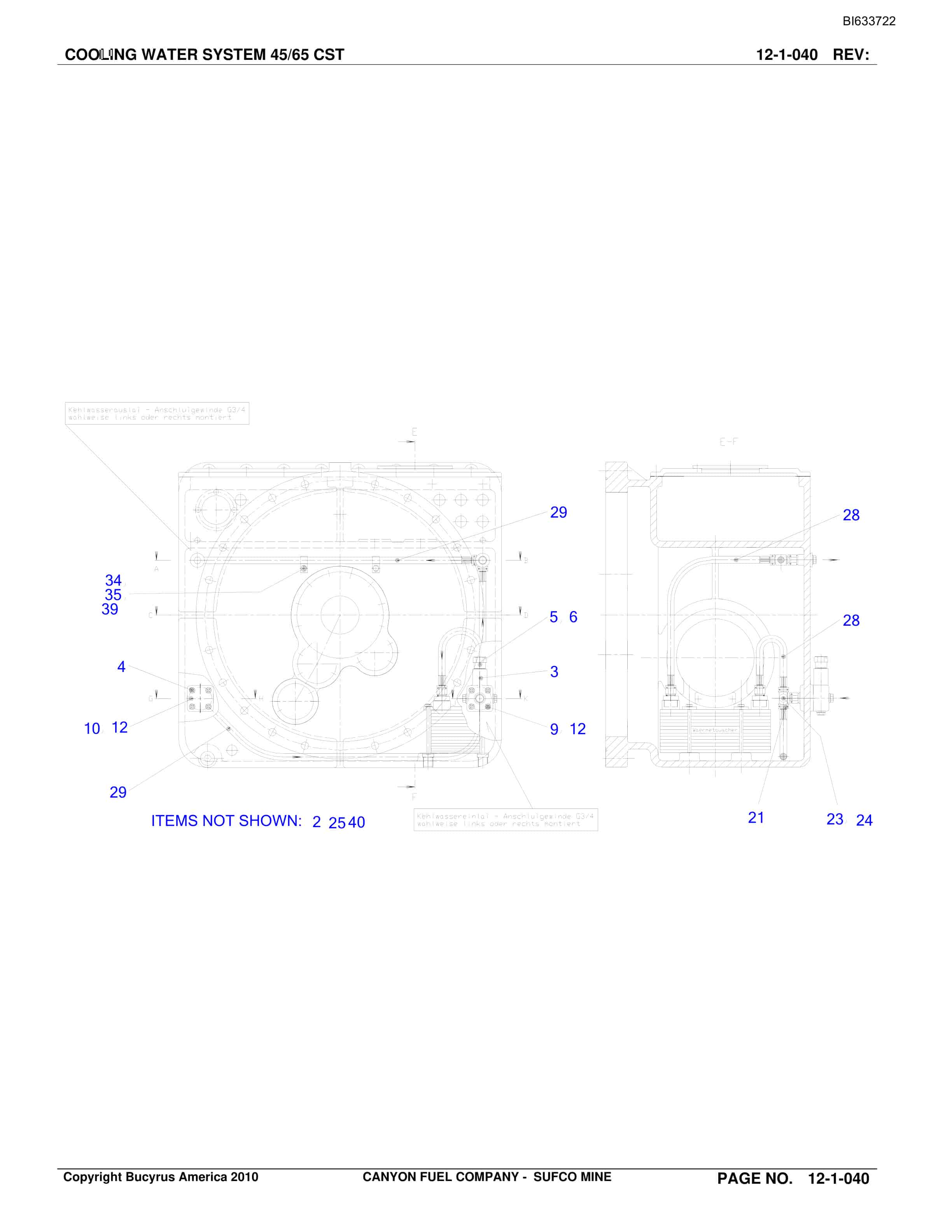 Bucyrus Sufco Mine Parts Catalog BI633722-4