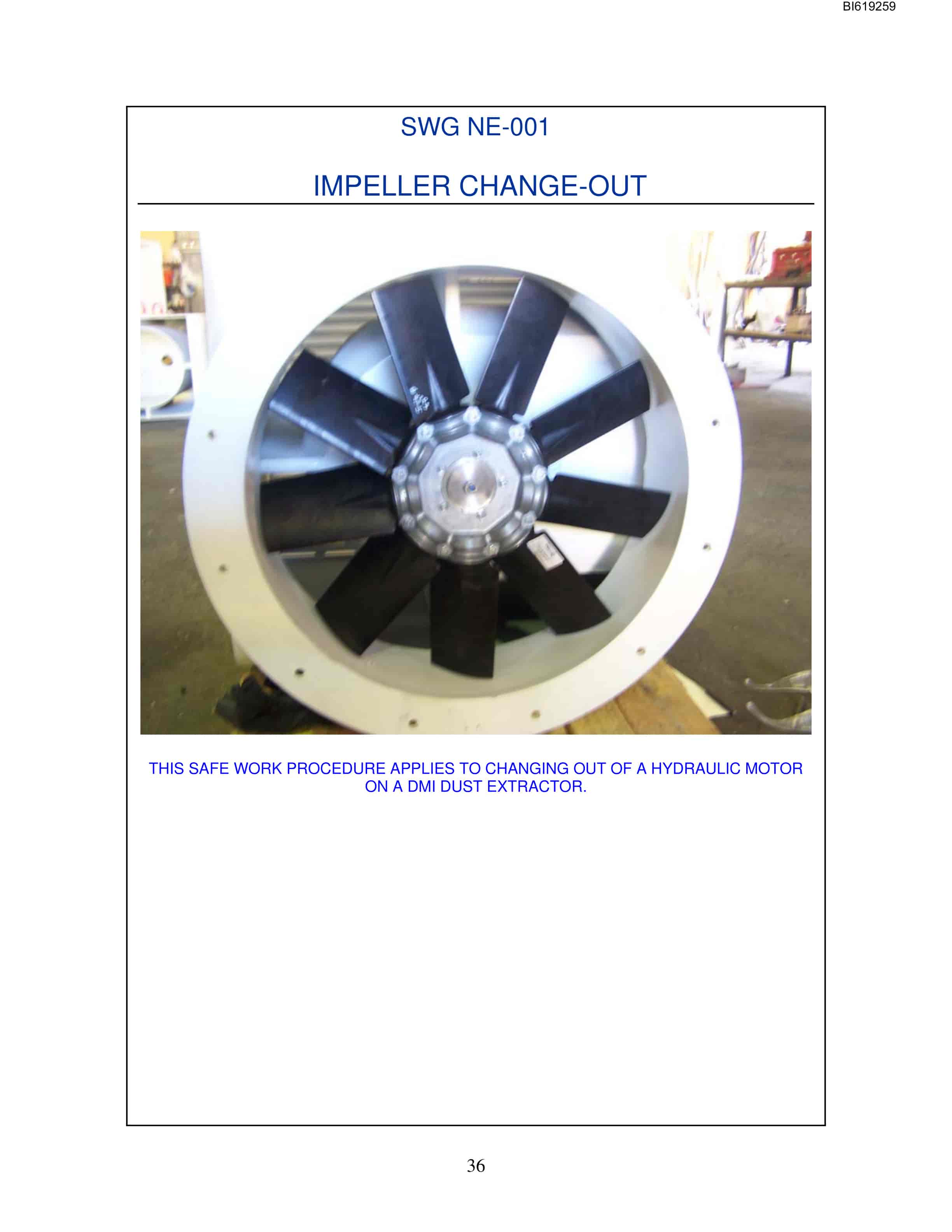 Bucyrus T8E 3.3Kv Dust Extractor Technical Manual BI619259-3