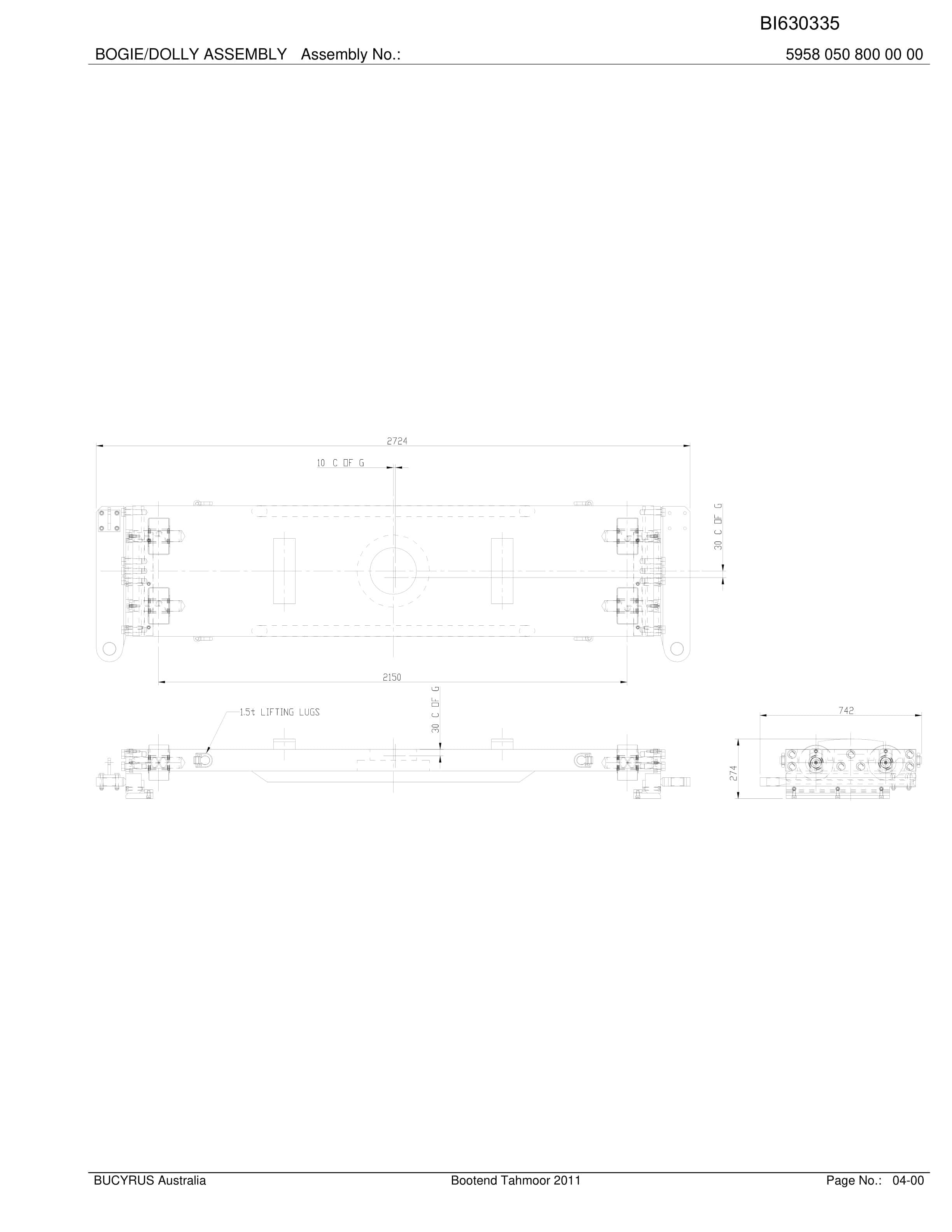 Bucyrus Tahmoor Bootend 2011 Parts Catalog BI630335-3